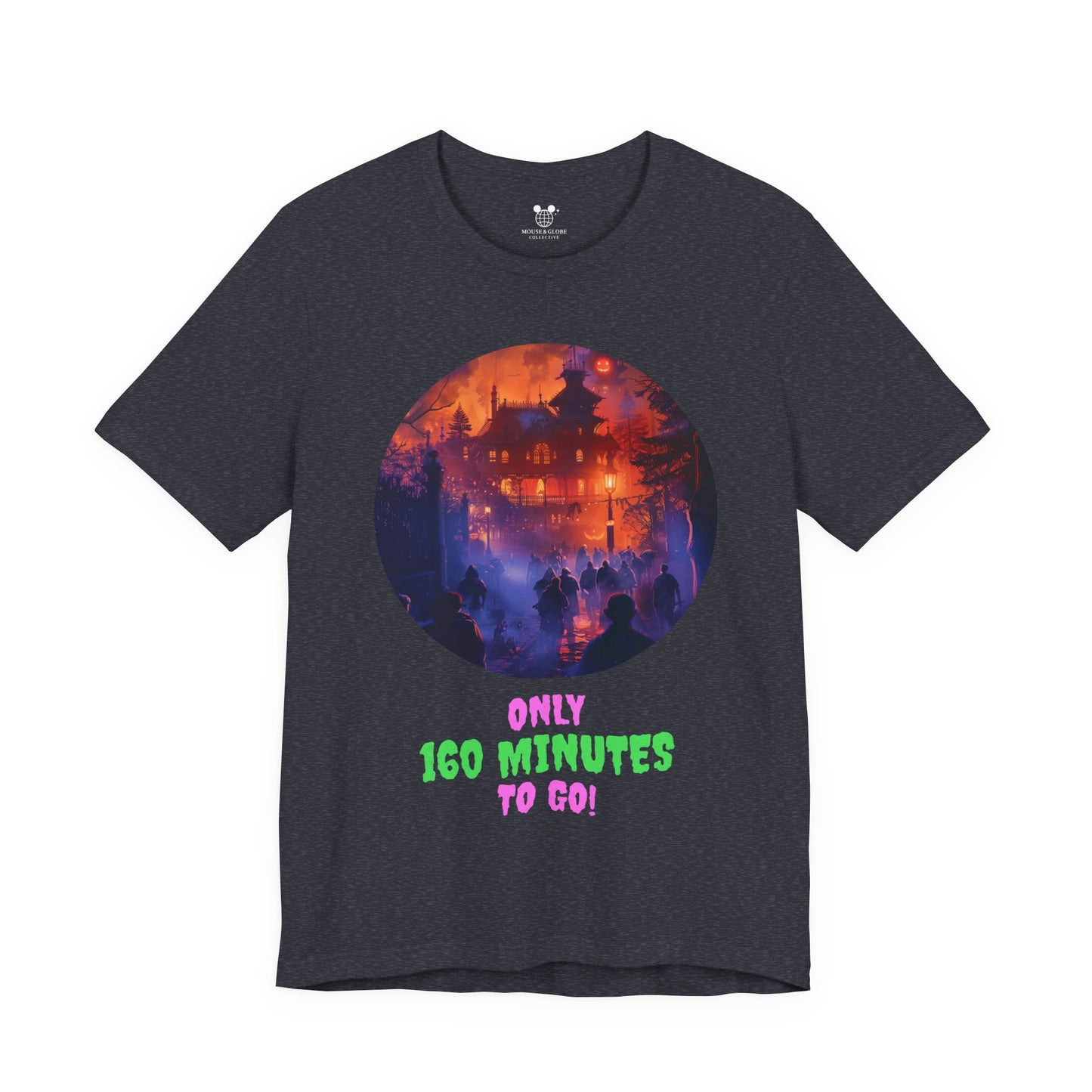 Only 160 Minutes to Go – Neon Countdown Haunted House Tee