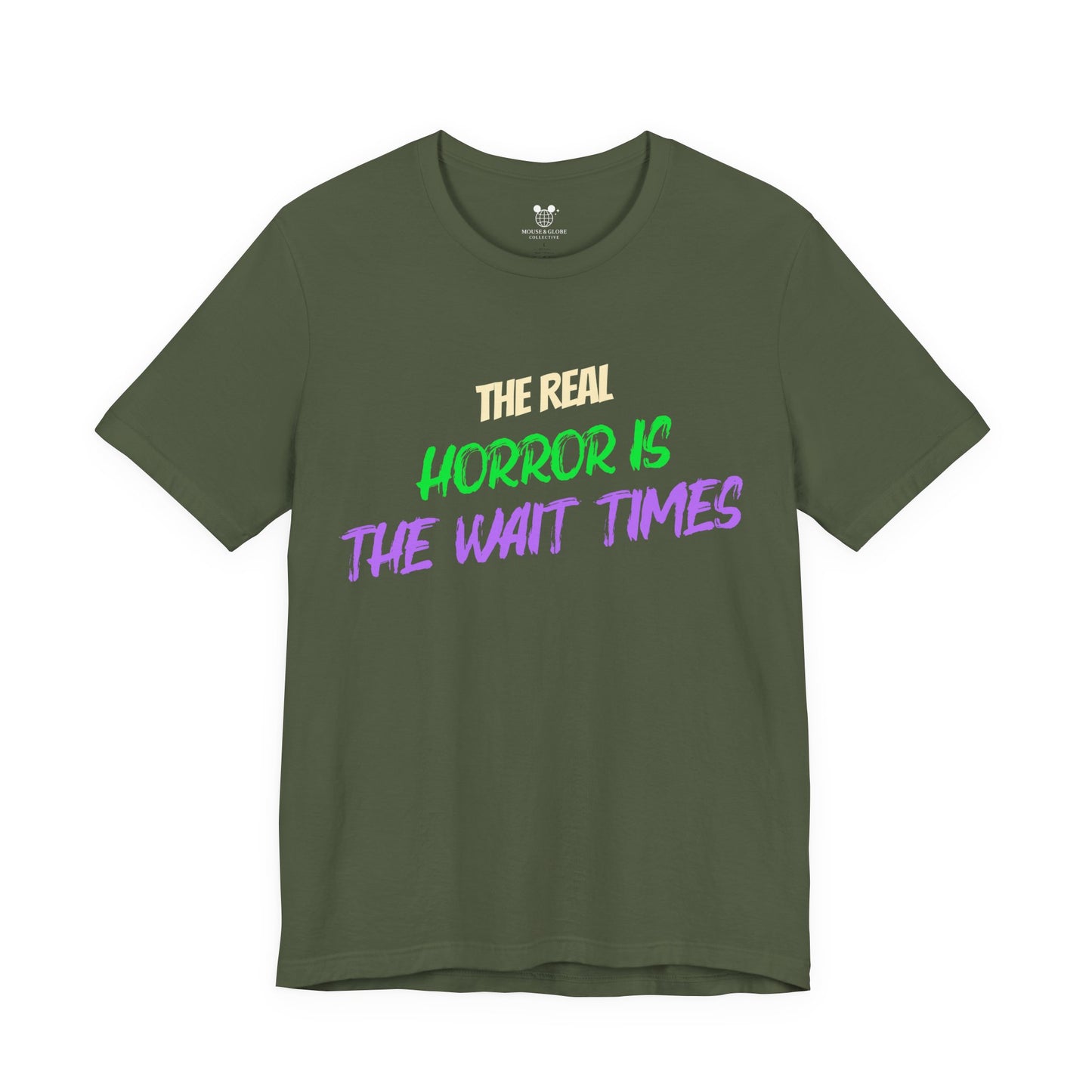 The Real Horror Is the Wait Times – Funny Halloween Theme Park T-Shirt