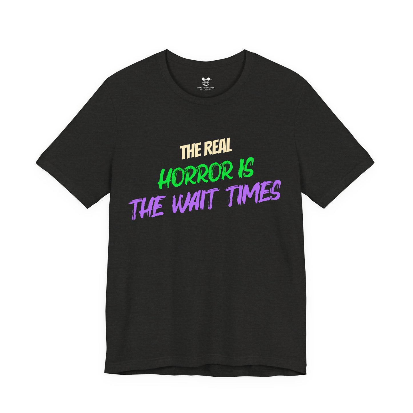 The Real Horror Is the Wait Times – Funny Halloween Theme Park T-Shirt