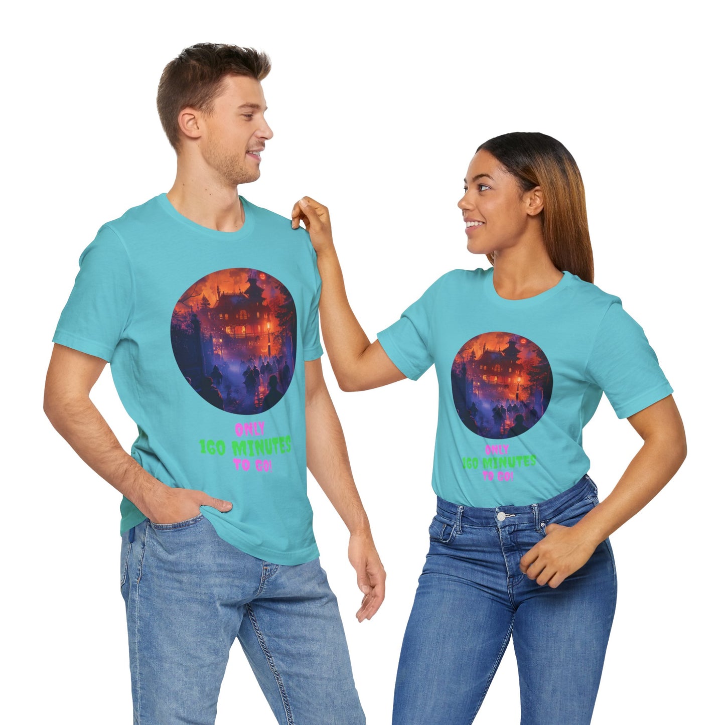Only 160 Minutes to Go – Neon Countdown Haunted House Tee