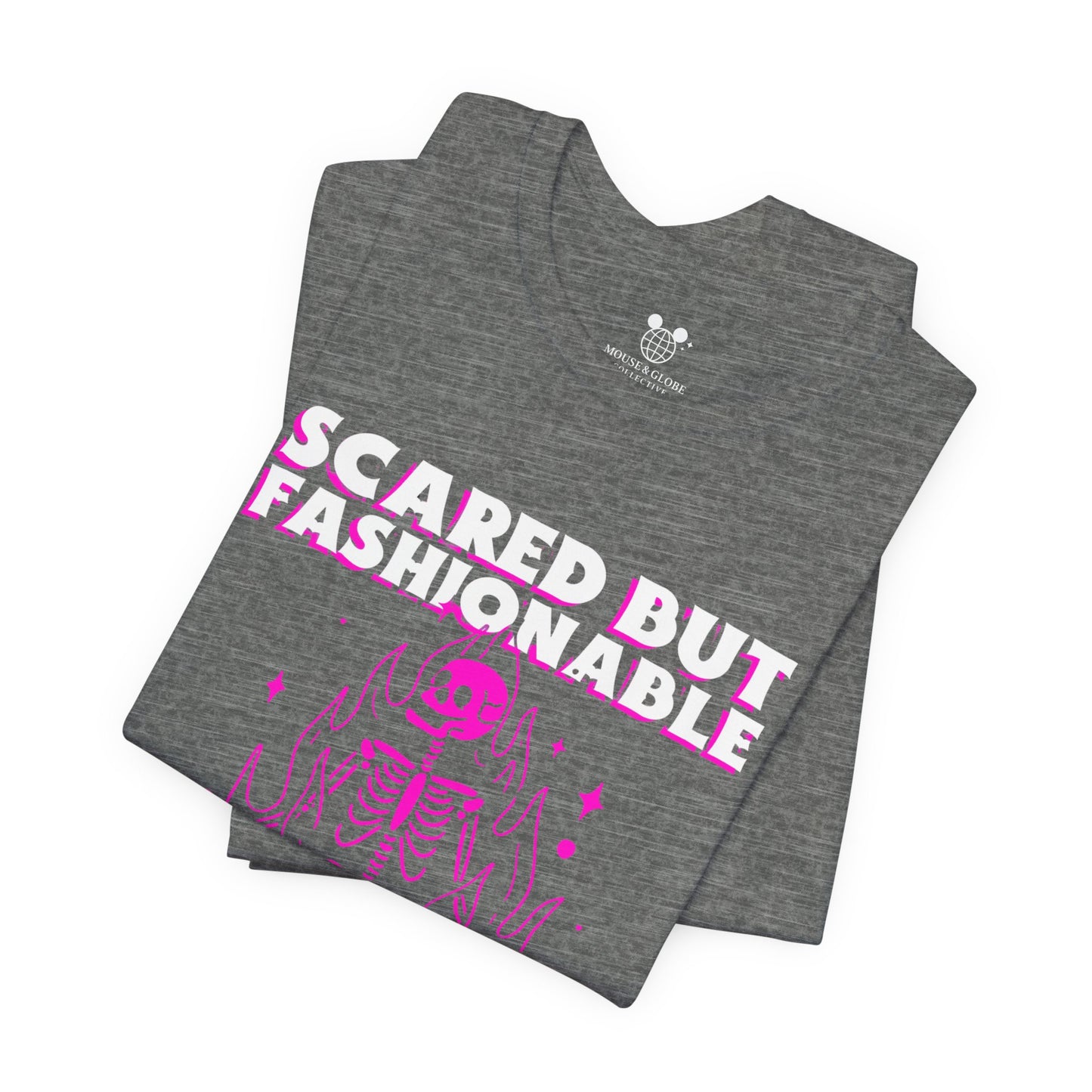 Scared But Fashionable – Hot Pink Skeleton Flames Tee