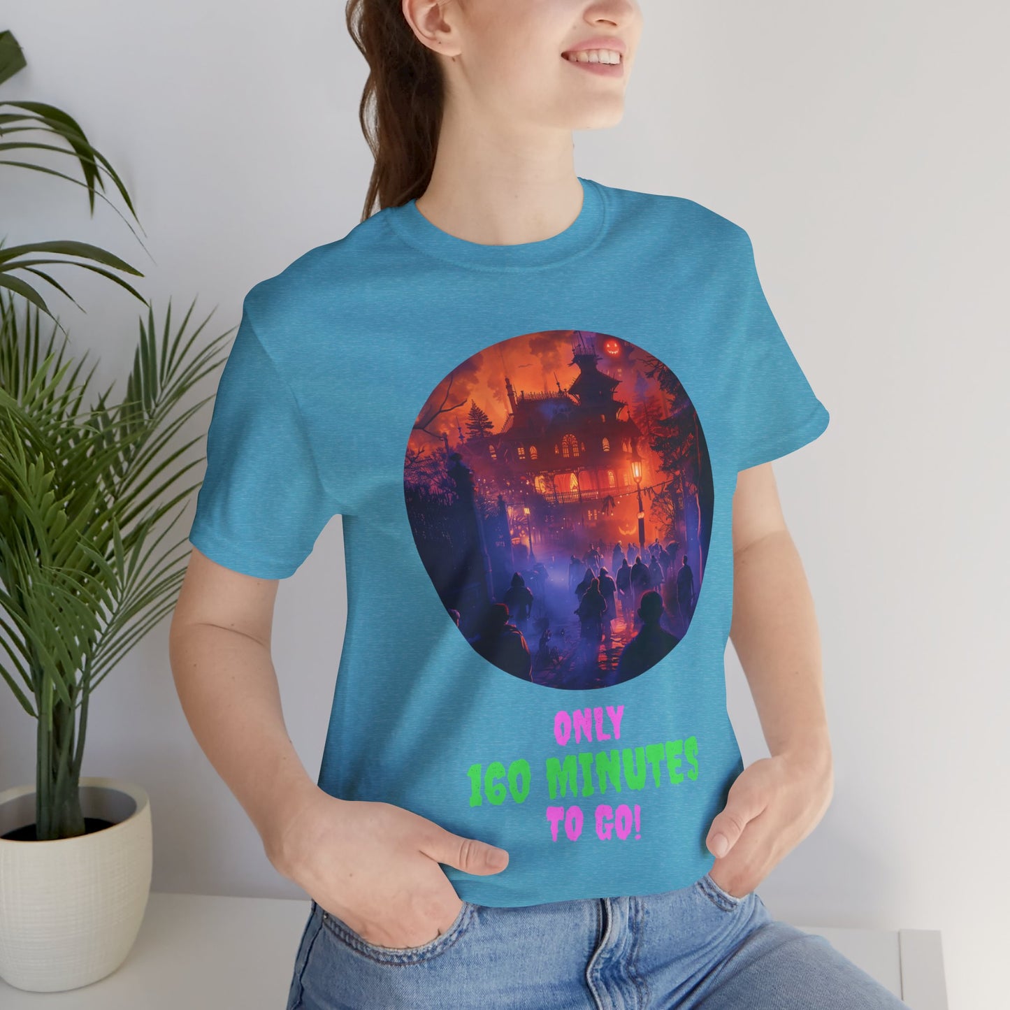 Only 160 Minutes to Go – Neon Countdown Haunted House Tee