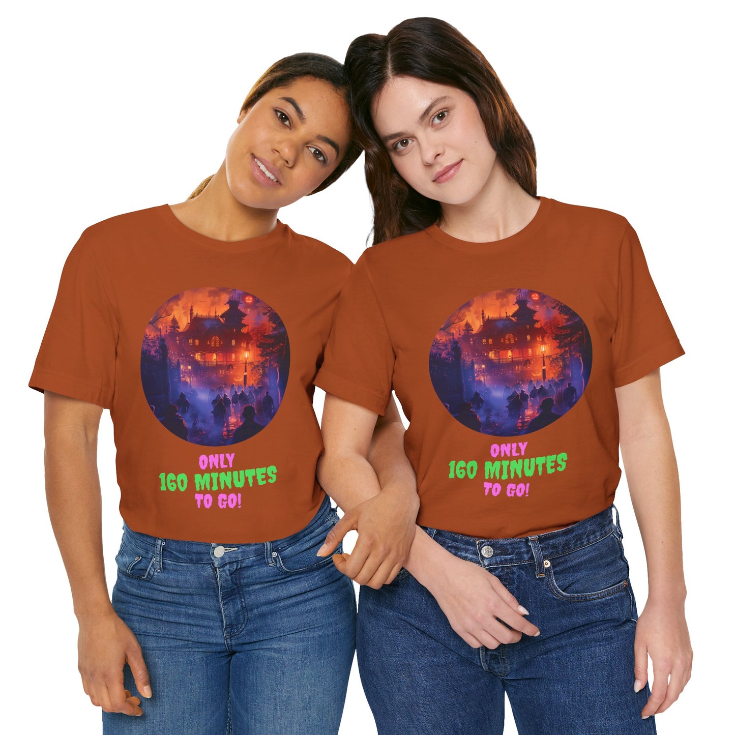 Only 160 Minutes to Go – Neon Countdown Haunted House Tee