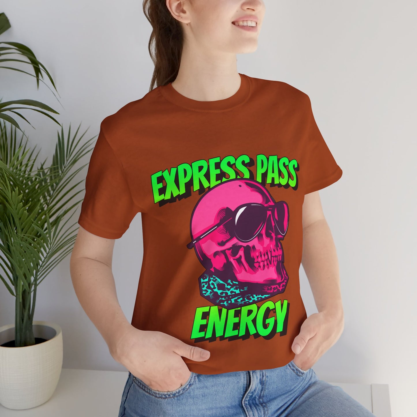 Express Pass Energy– Neon Skull Unisex Tee