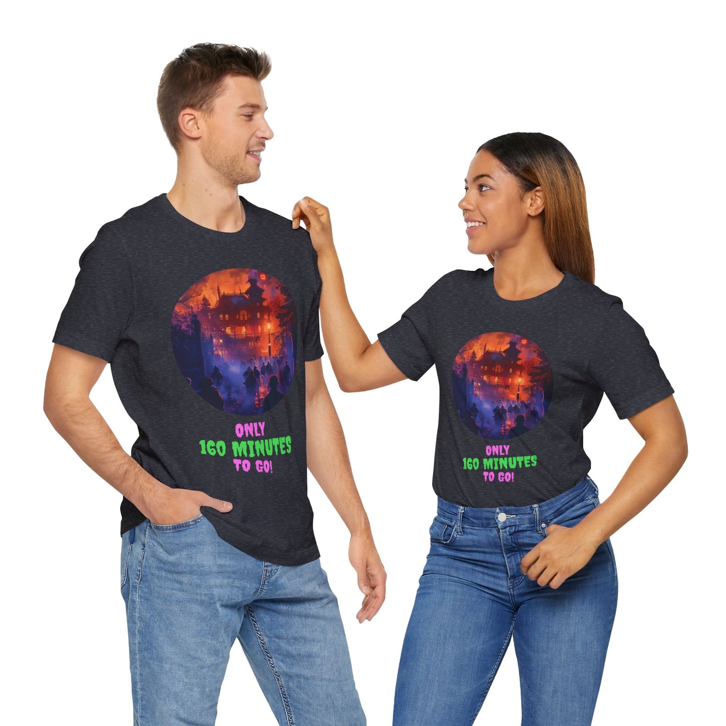 Only 160 Minutes to Go – Neon Countdown Haunted House Tee