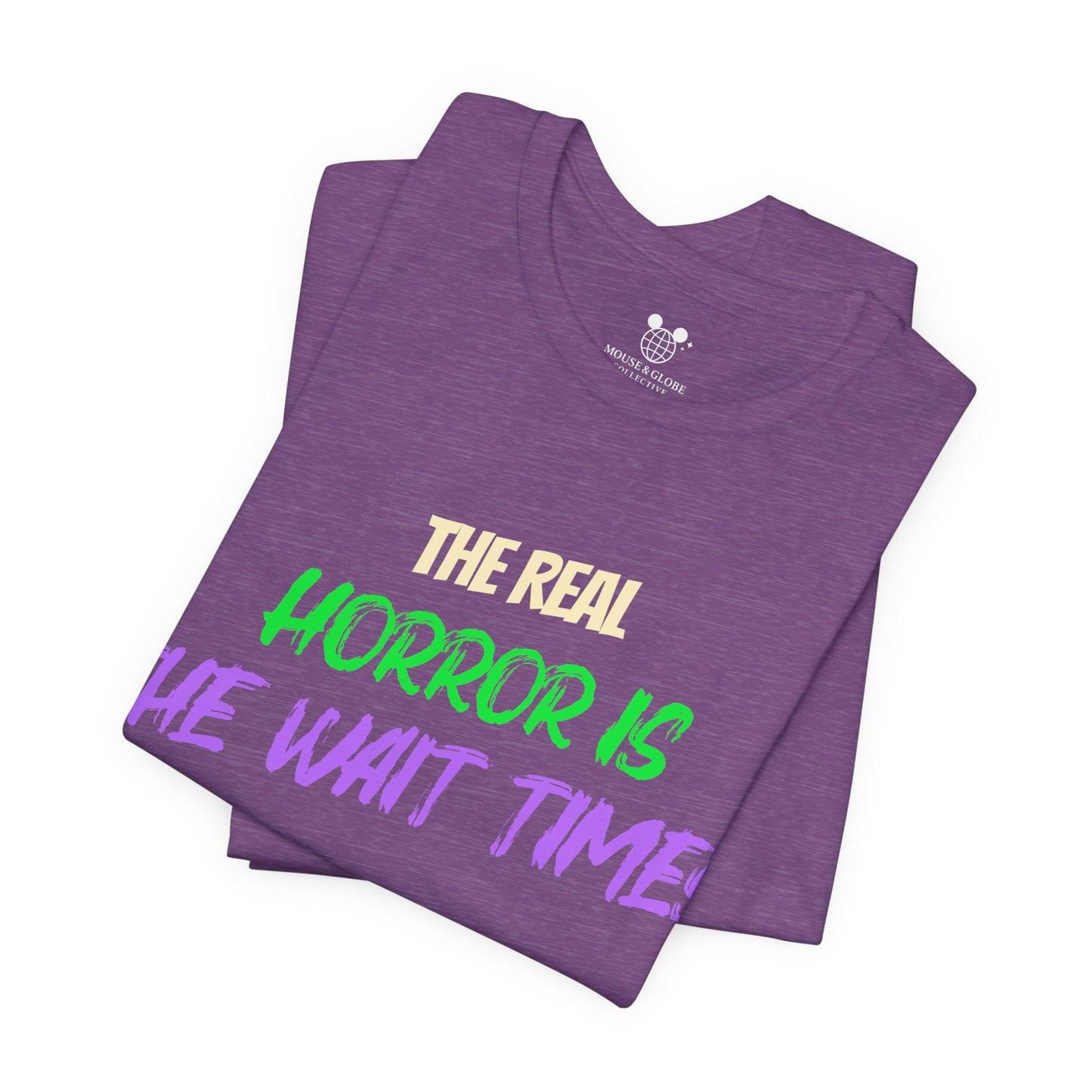 The Real Horror Is the Wait Times – Funny Halloween Theme Park T-Shirt