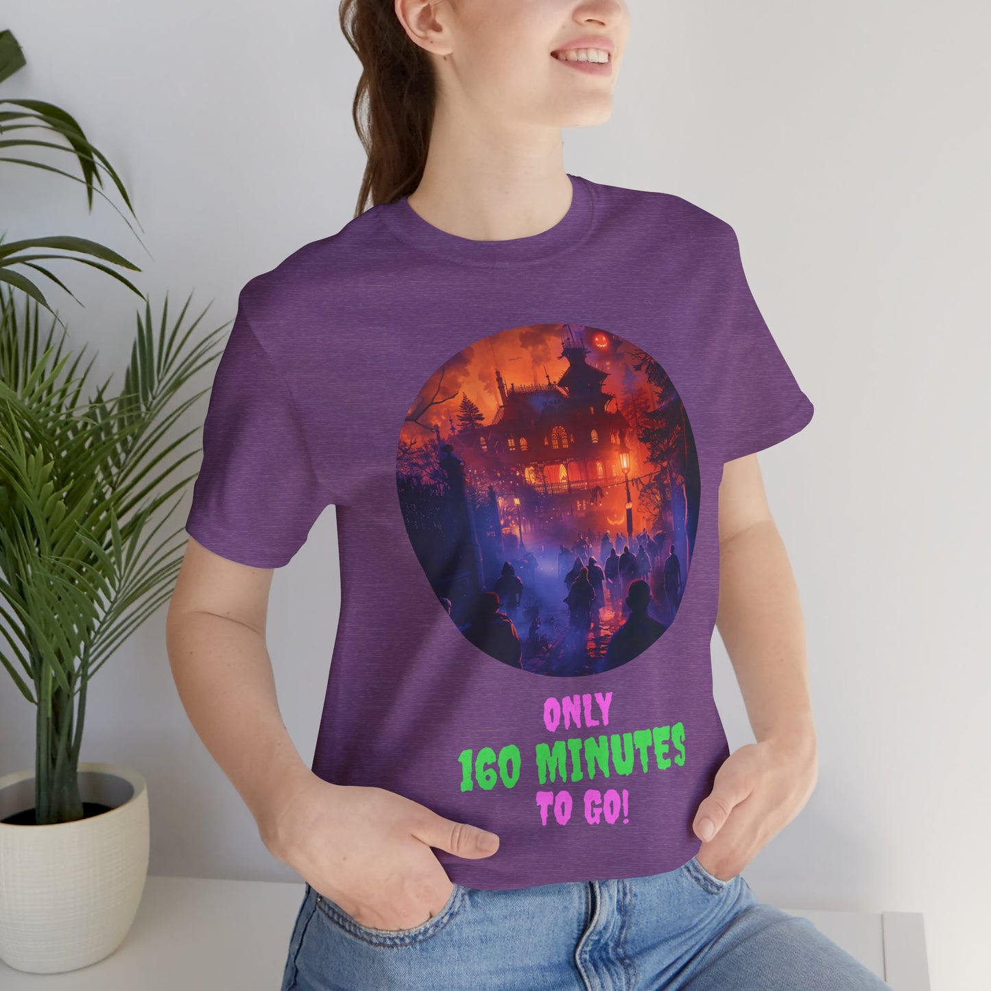Only 160 Minutes to Go – Neon Countdown Haunted House Tee