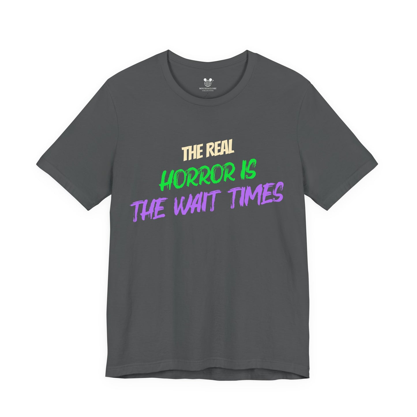 The Real Horror Is the Wait Times – Funny Halloween Theme Park T-Shirt