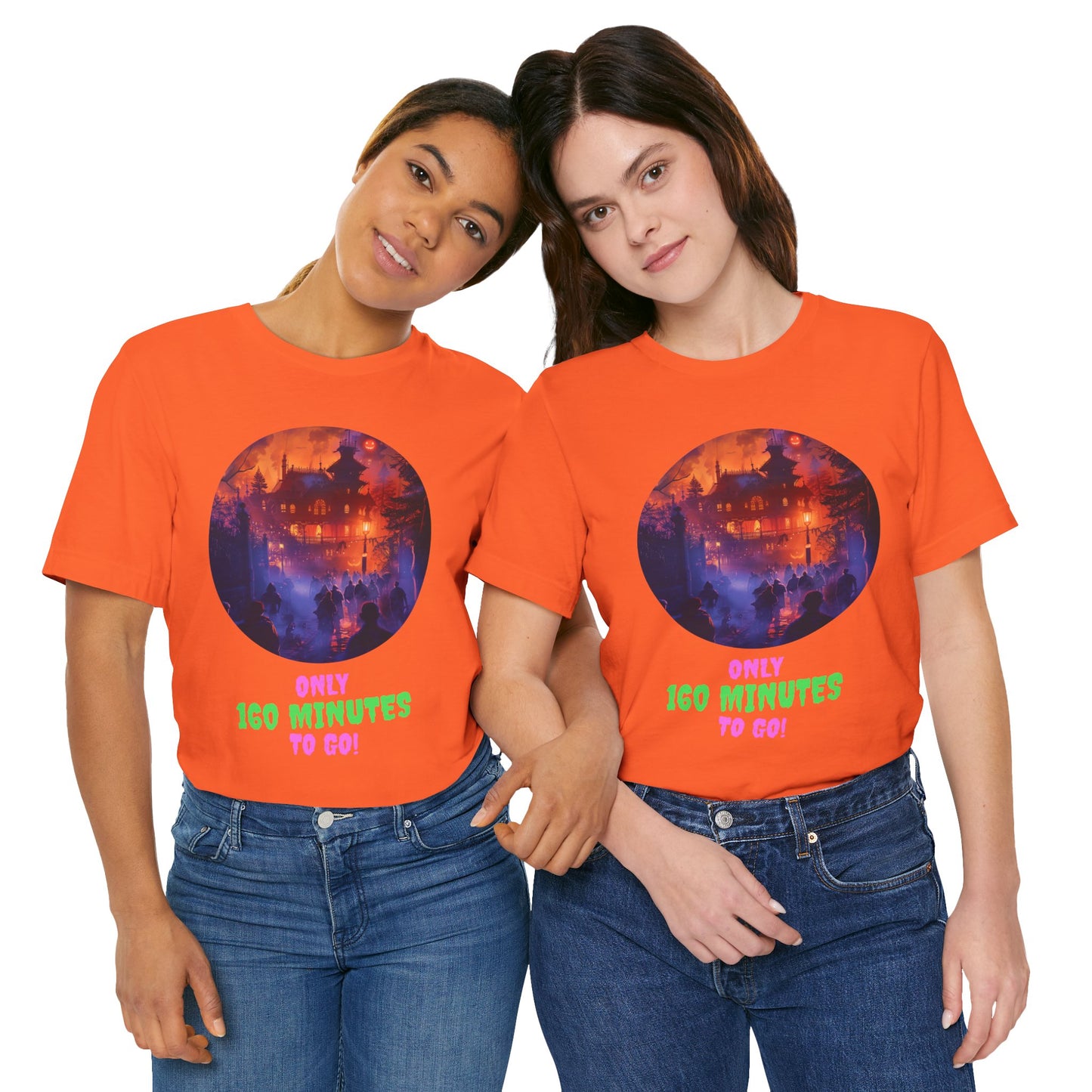 Only 160 Minutes to Go – Neon Countdown Haunted House Tee