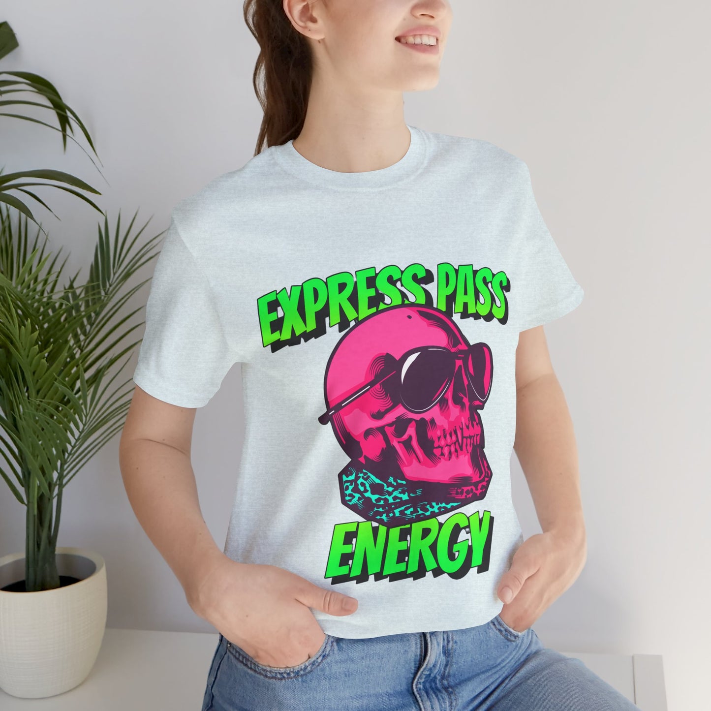 Express Pass Energy– Neon Skull Unisex Tee