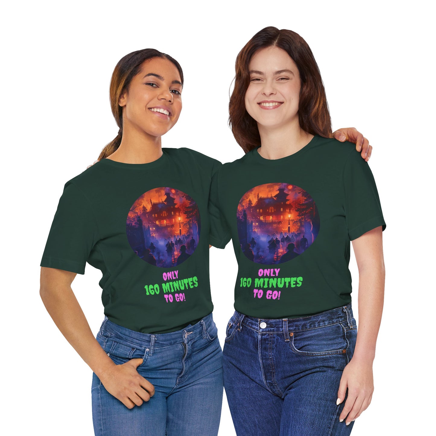 Only 160 Minutes to Go – Neon Countdown Haunted House Tee
