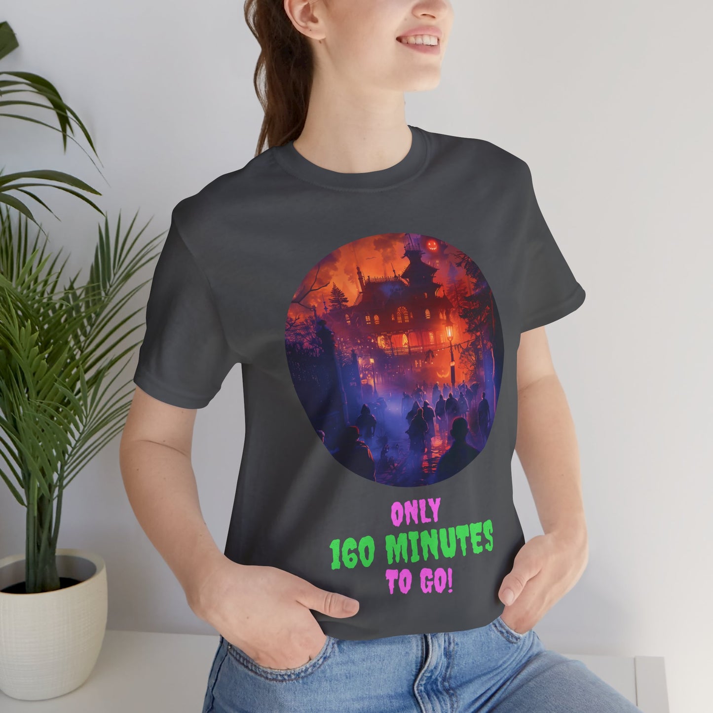 Only 160 Minutes to Go – Neon Countdown Haunted House Tee