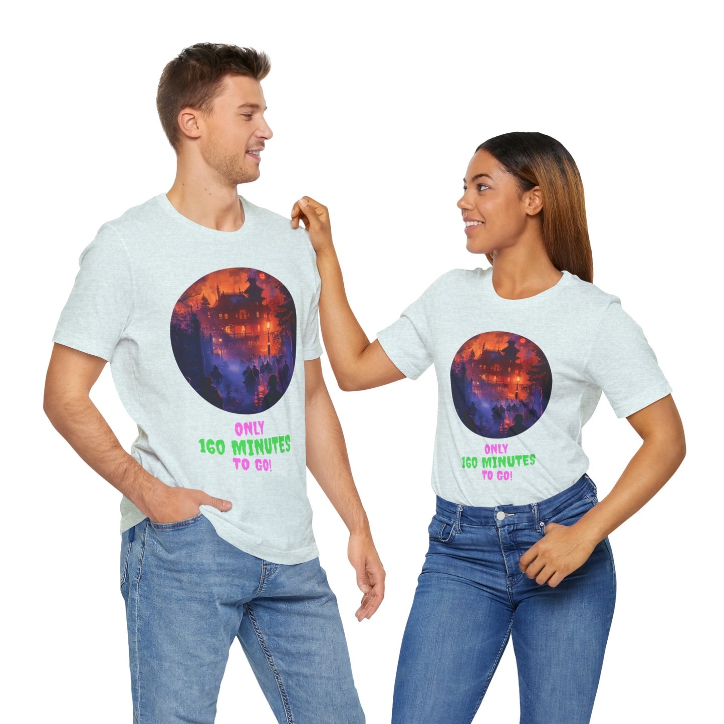 Only 160 Minutes to Go – Neon Countdown Haunted House Tee
