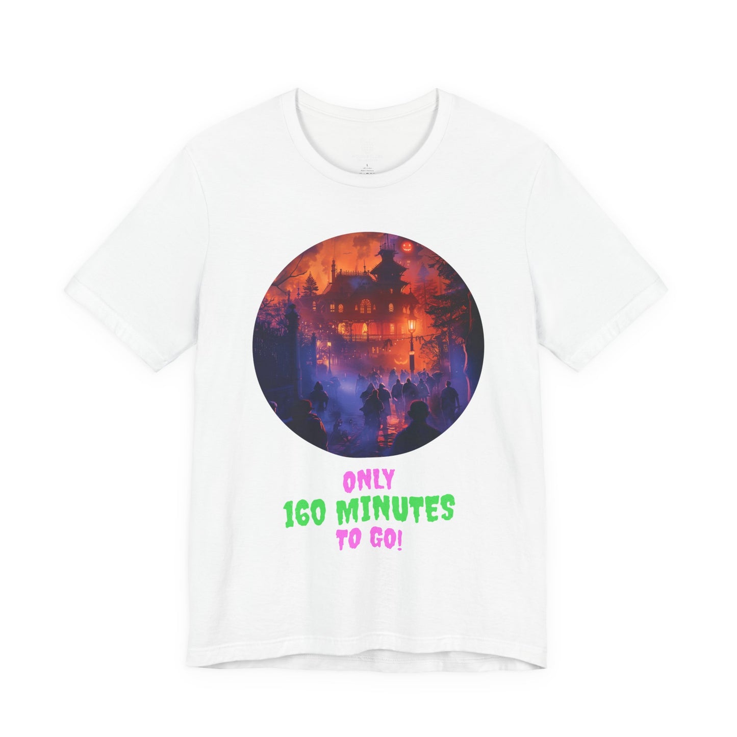 Only 160 Minutes to Go – Neon Countdown Haunted House Tee