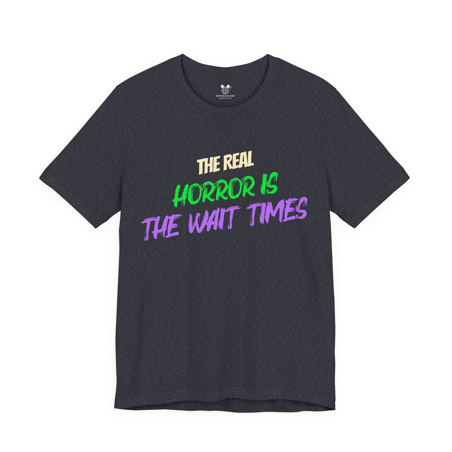 The Real Horror Is the Wait Times – Funny Halloween Theme Park T-Shirt