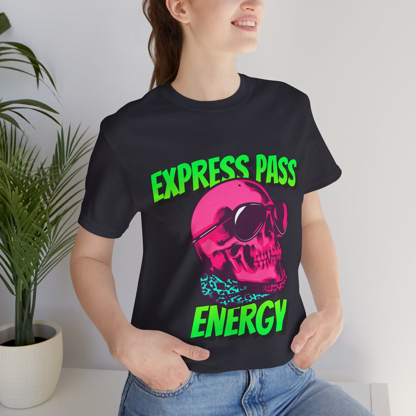 Express Pass Energy– Neon Skull Unisex Tee