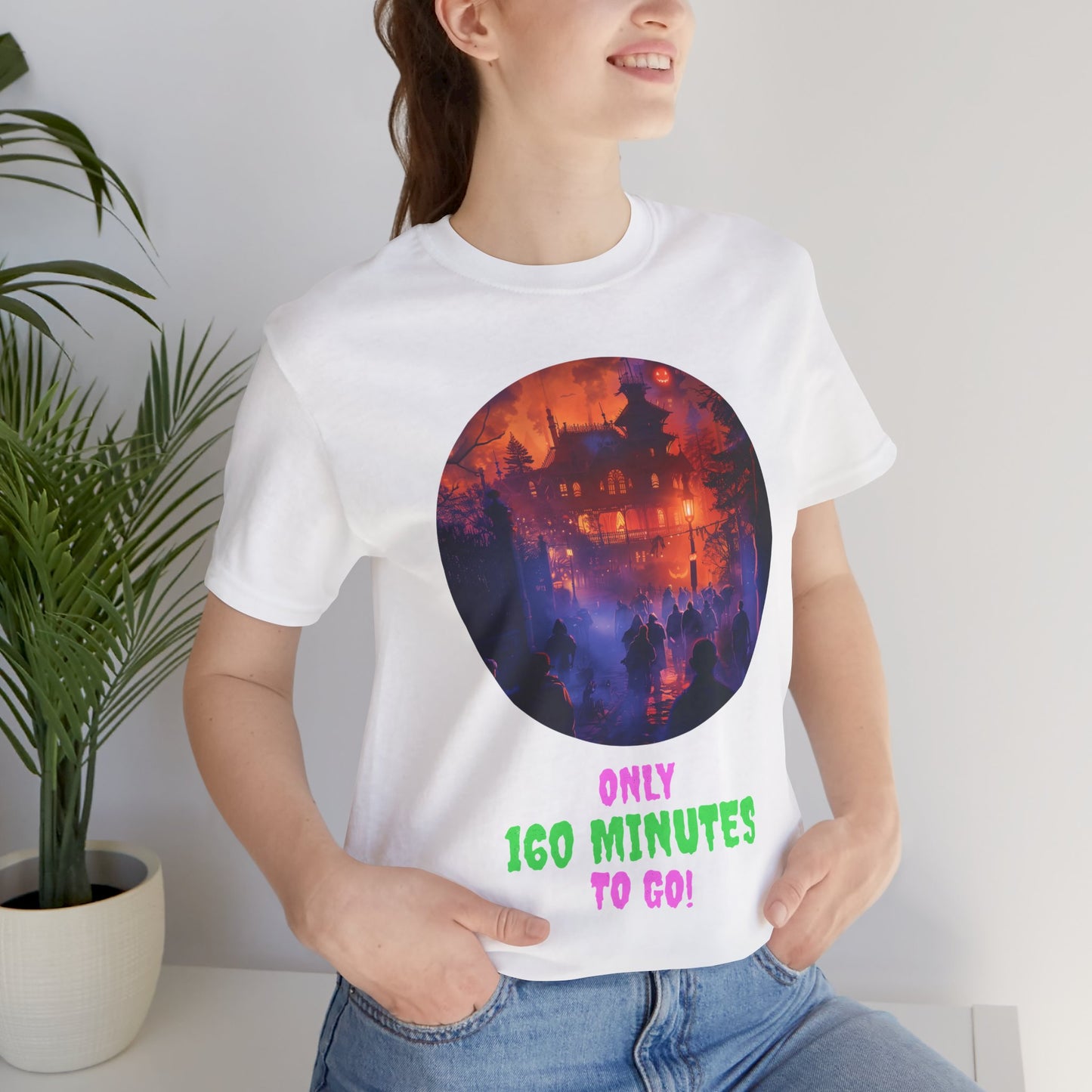 Only 160 Minutes to Go – Neon Countdown Haunted House Tee