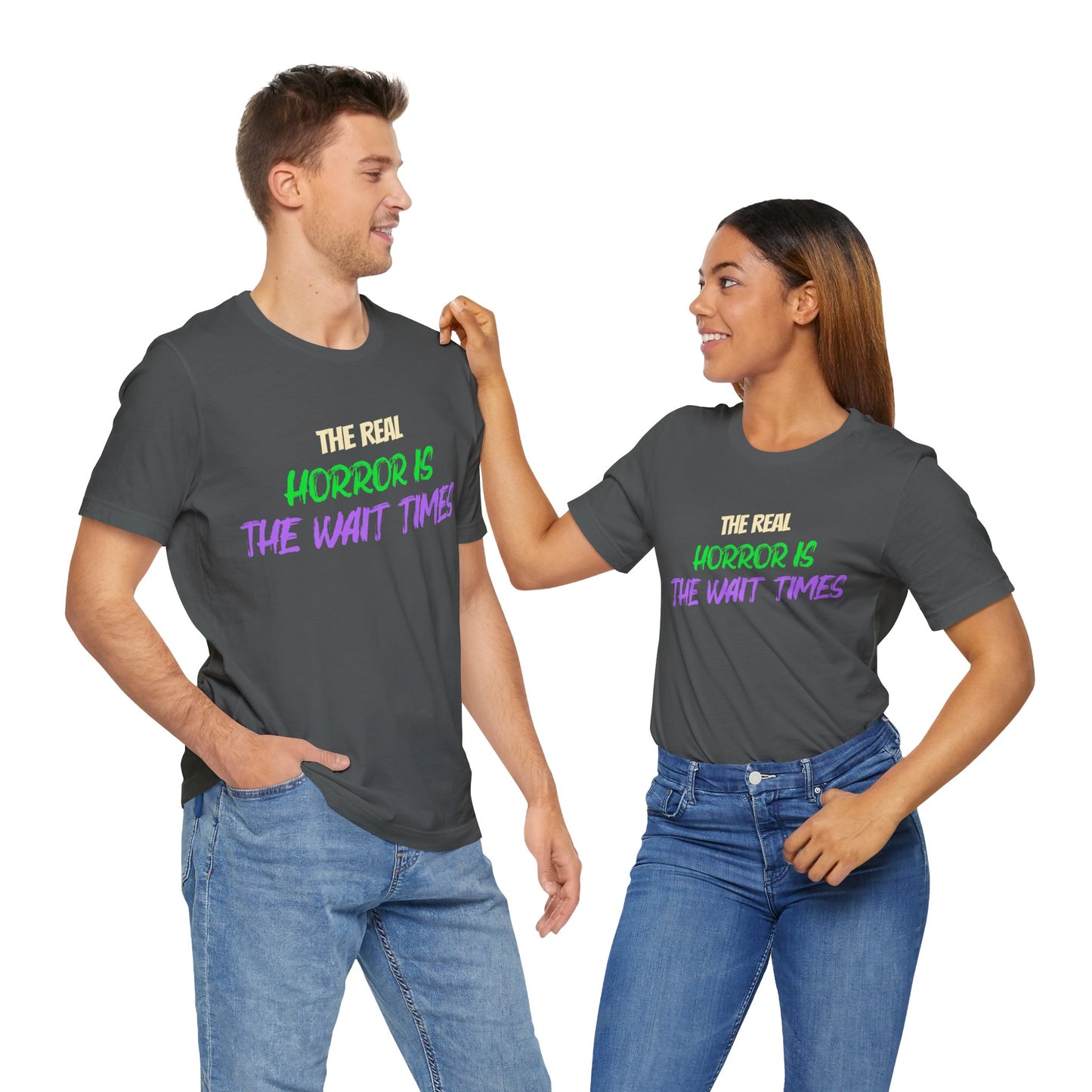 The Real Horror Is the Wait Times – Funny Halloween Theme Park T-Shirt