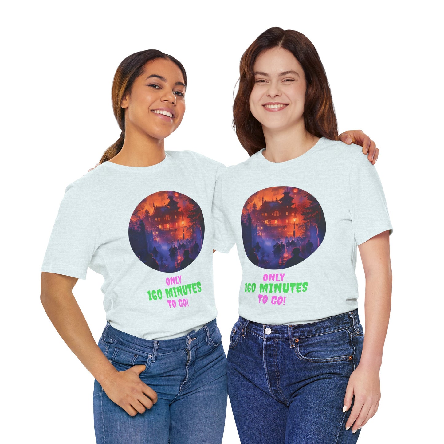 Only 160 Minutes to Go – Neon Countdown Haunted House Tee