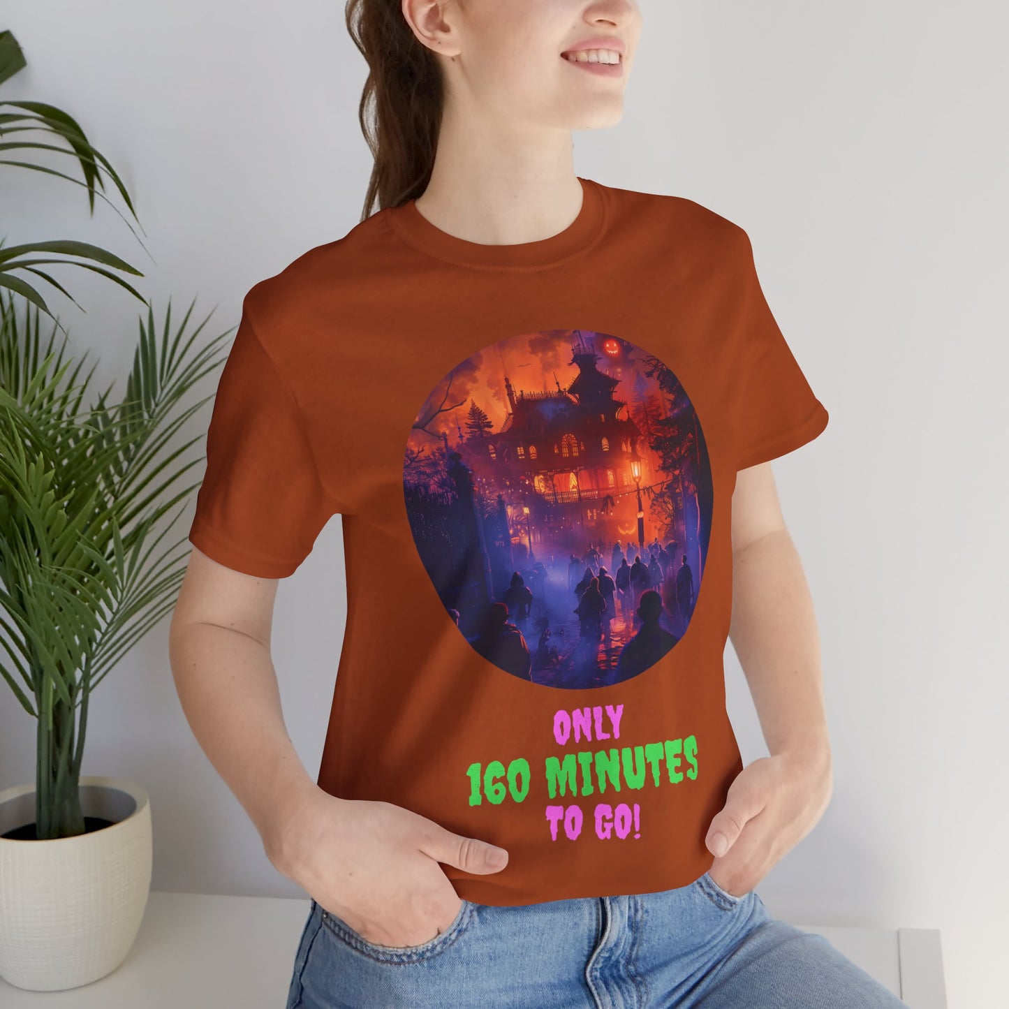 Only 160 Minutes to Go – Neon Countdown Haunted House Tee