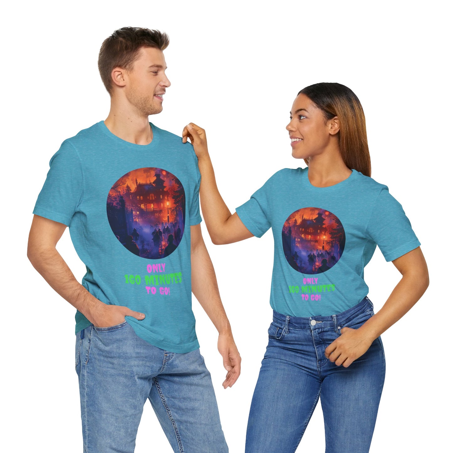 Only 160 Minutes to Go – Neon Countdown Haunted House Tee