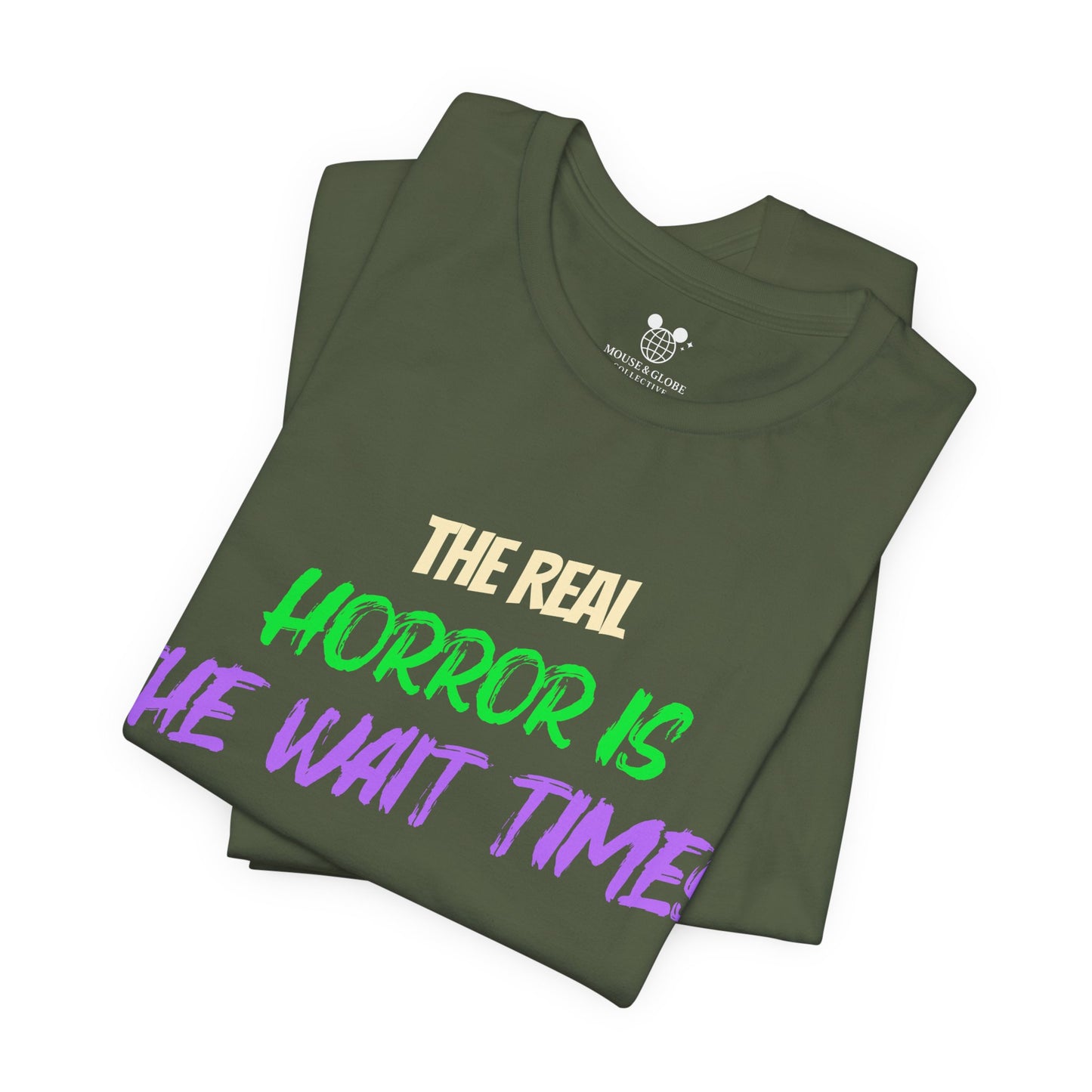 The Real Horror Is the Wait Times – Funny Halloween Theme Park T-Shirt