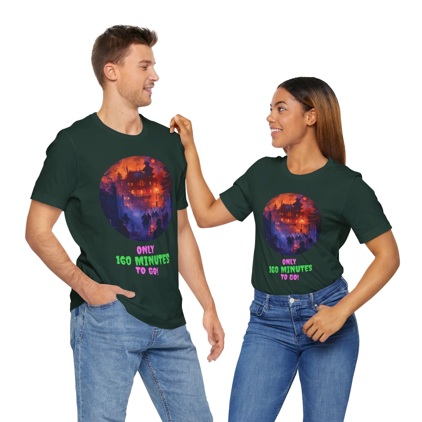 Only 160 Minutes to Go – Neon Countdown Haunted House Tee
