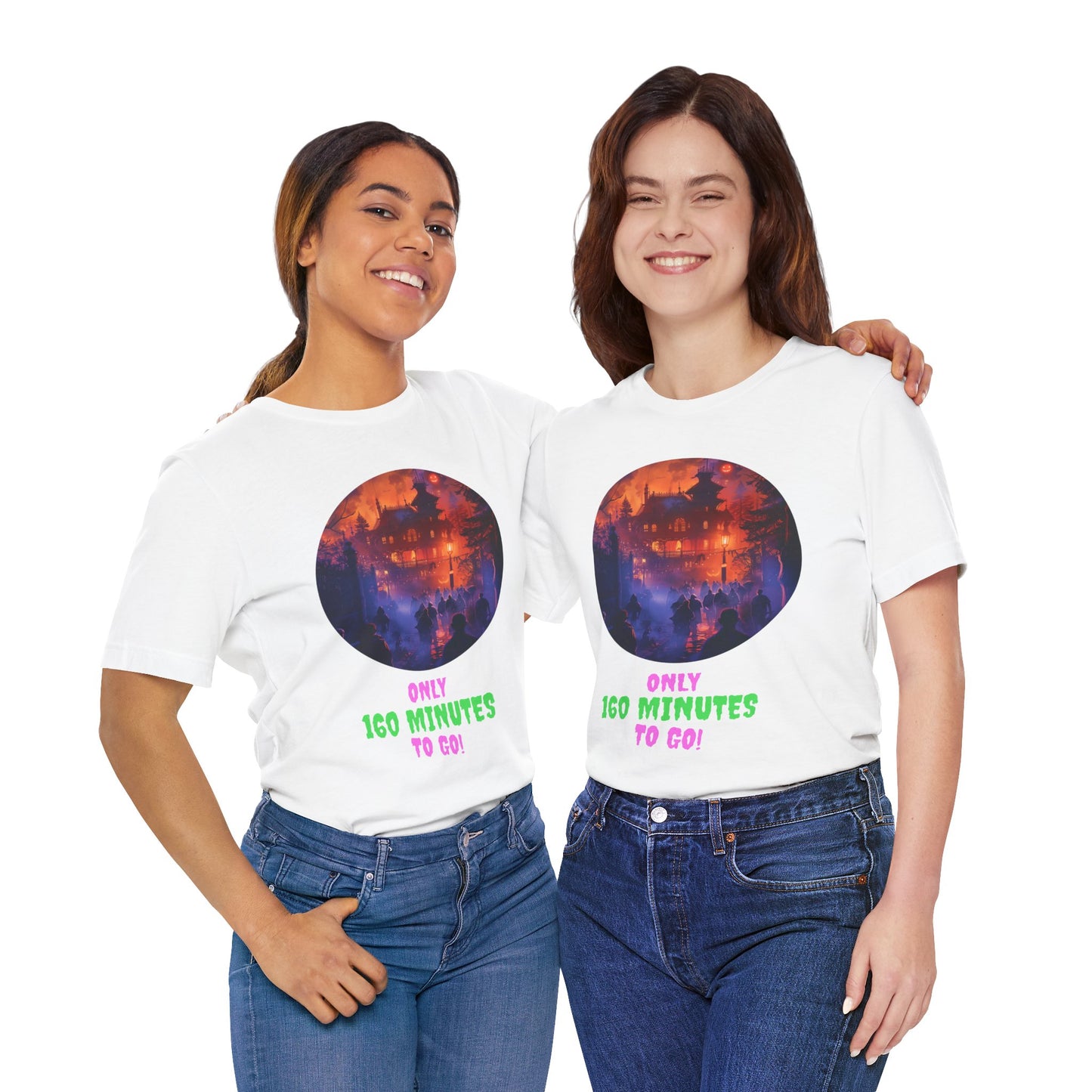 Only 160 Minutes to Go – Neon Countdown Haunted House Tee