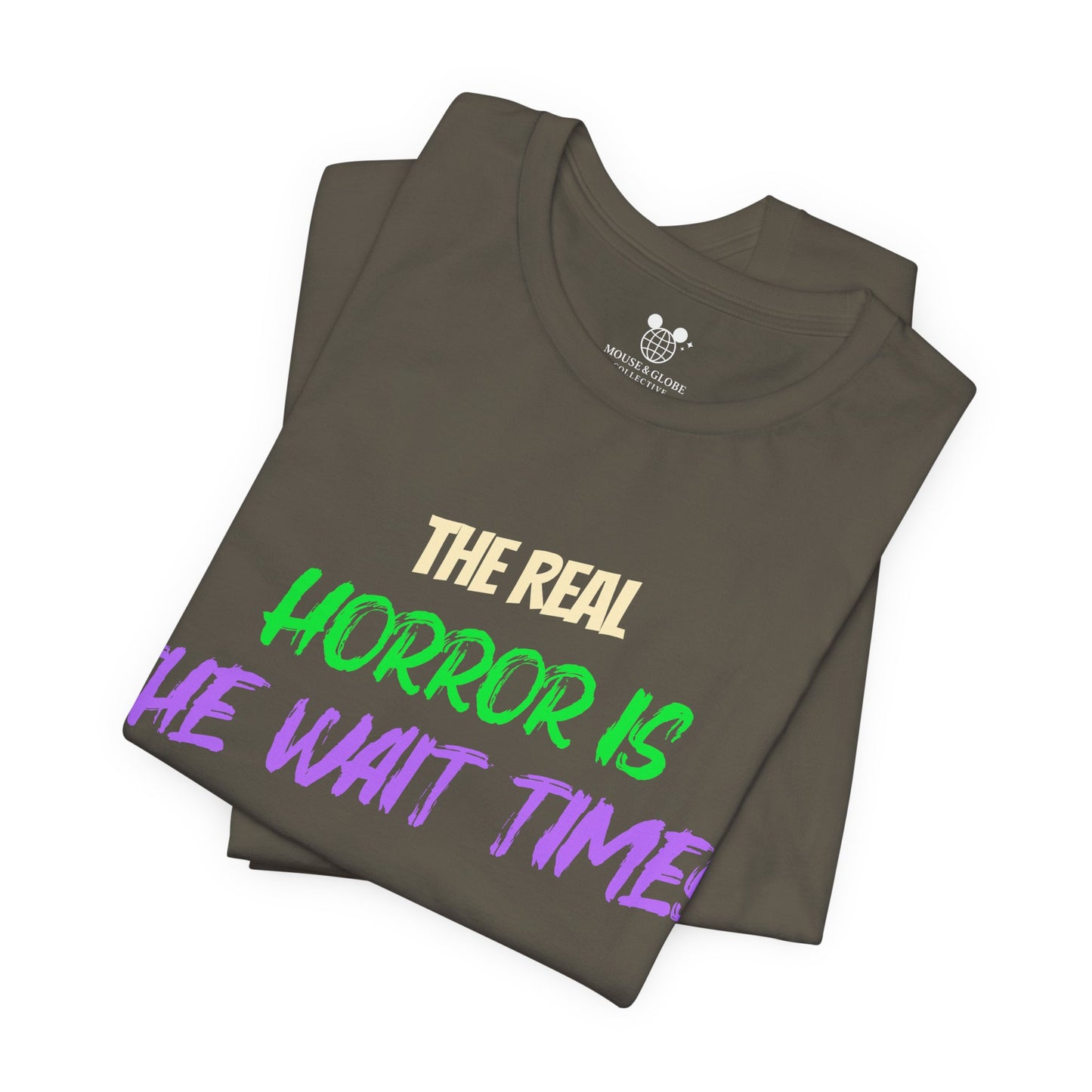 The Real Horror Is the Wait Times – Funny Halloween Theme Park T-Shirt