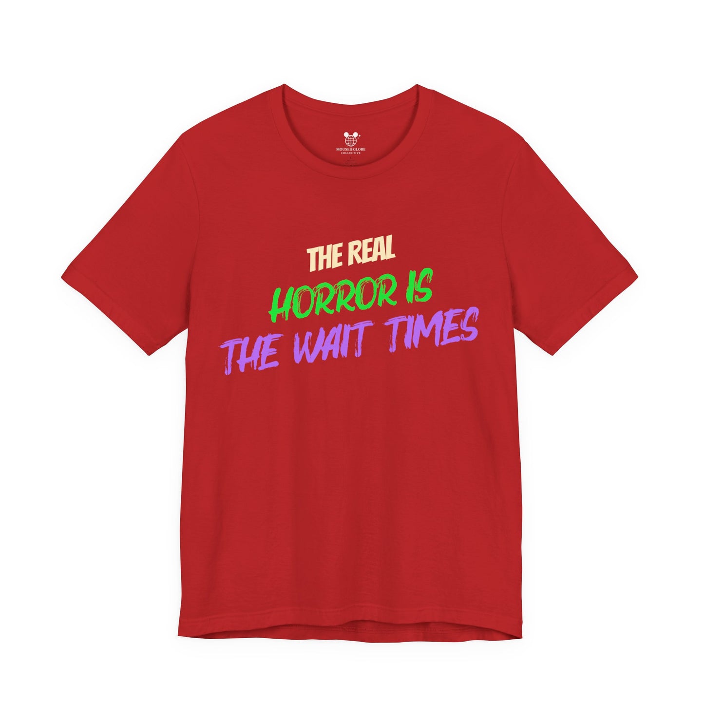 The Real Horror Is the Wait Times – Funny Halloween Theme Park T-Shirt
