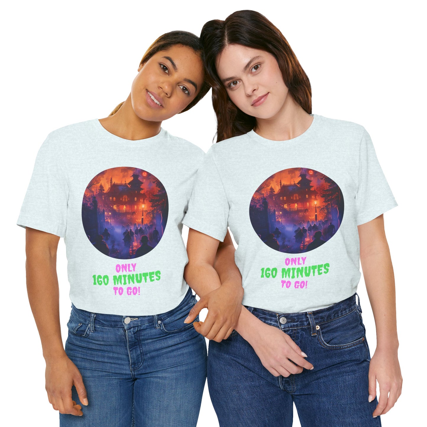 Only 160 Minutes to Go – Neon Countdown Haunted House Tee