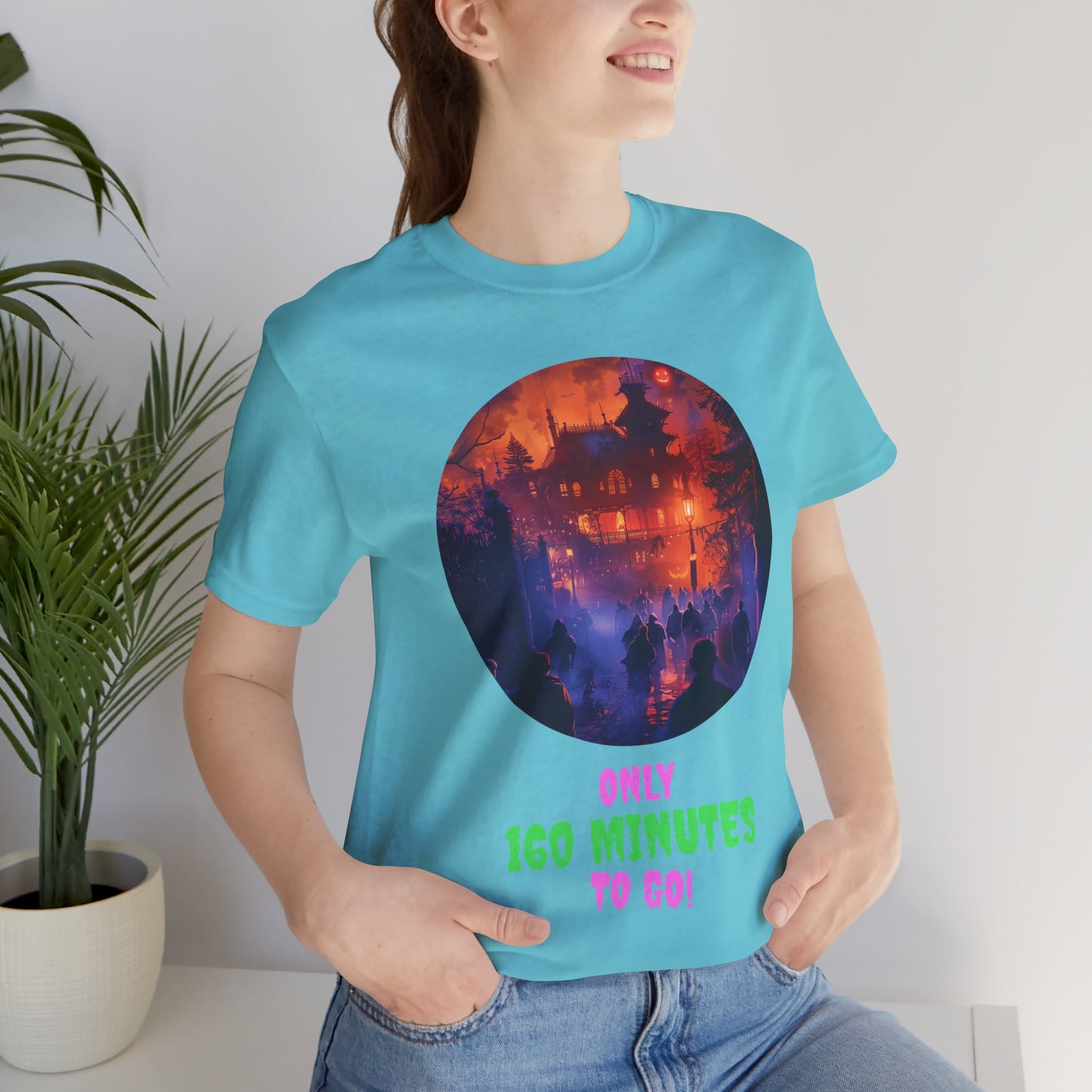 Only 160 Minutes to Go – Neon Countdown Haunted House Tee