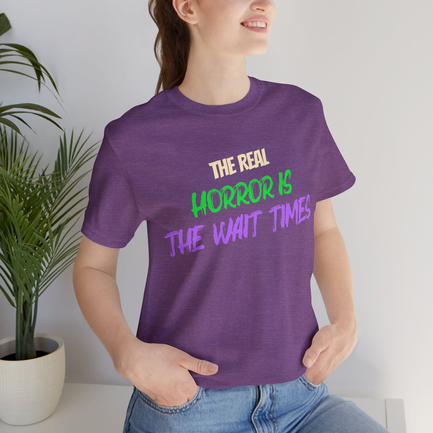 The Real Horror Is the Wait Times – Funny Halloween Theme Park T-Shirt