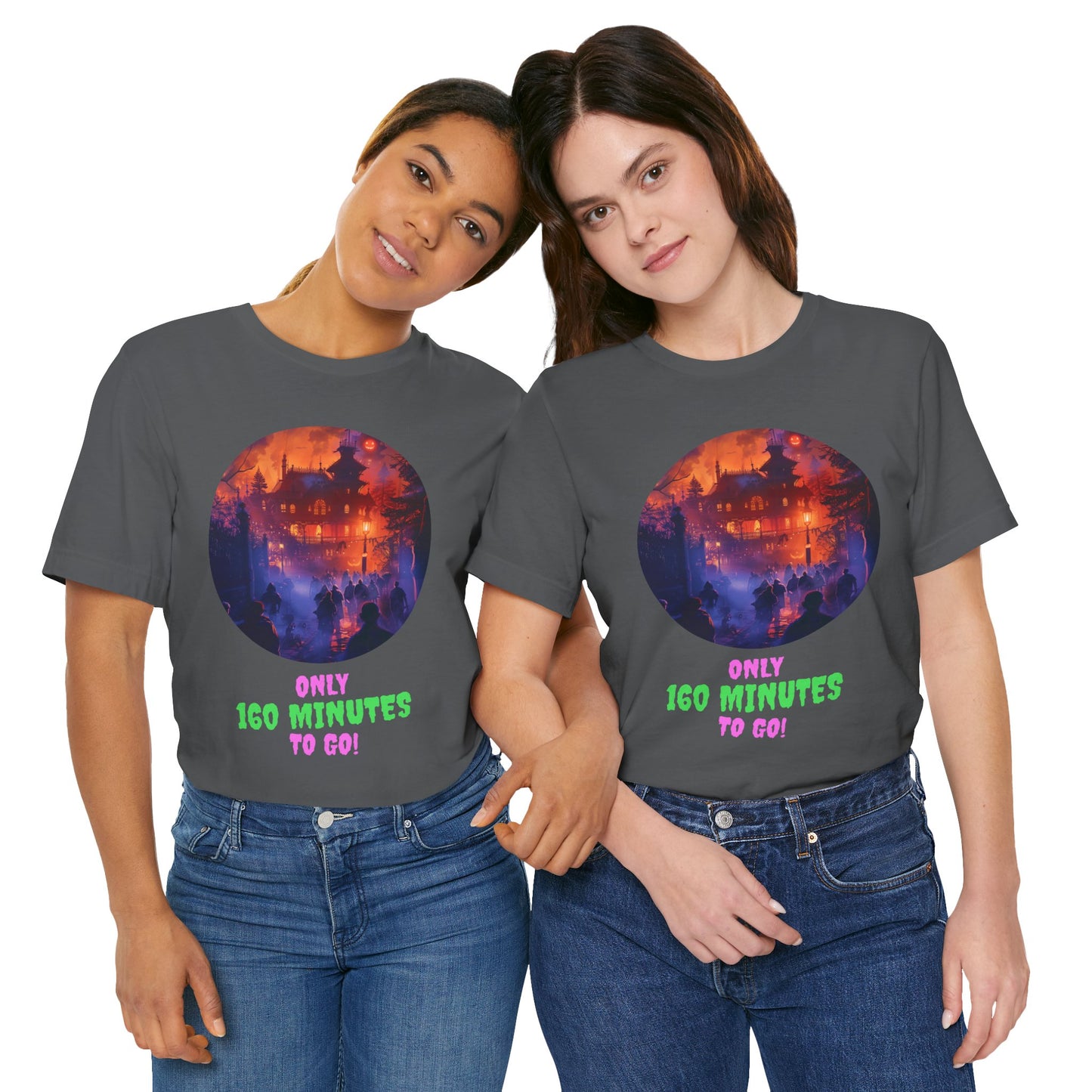 Only 160 Minutes to Go – Neon Countdown Haunted House Tee