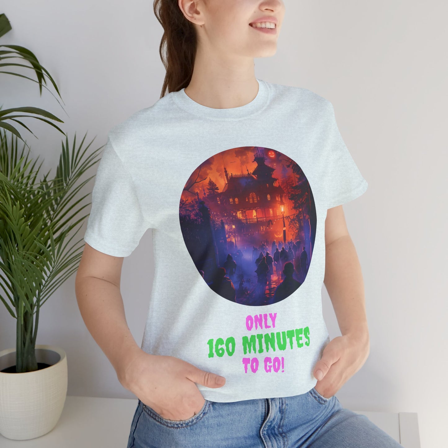 Only 160 Minutes to Go – Neon Countdown Haunted House Tee