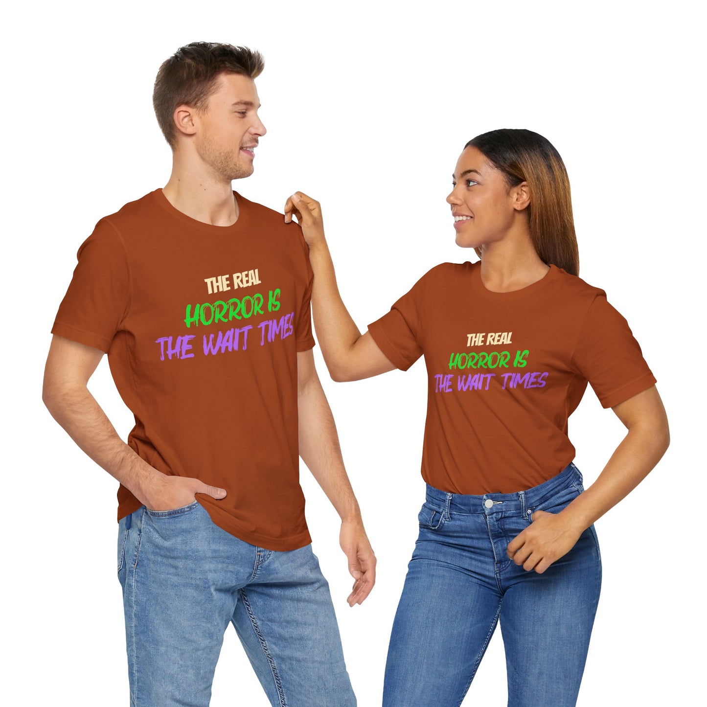 The Real Horror Is the Wait Times – Funny Halloween Theme Park T-Shirt