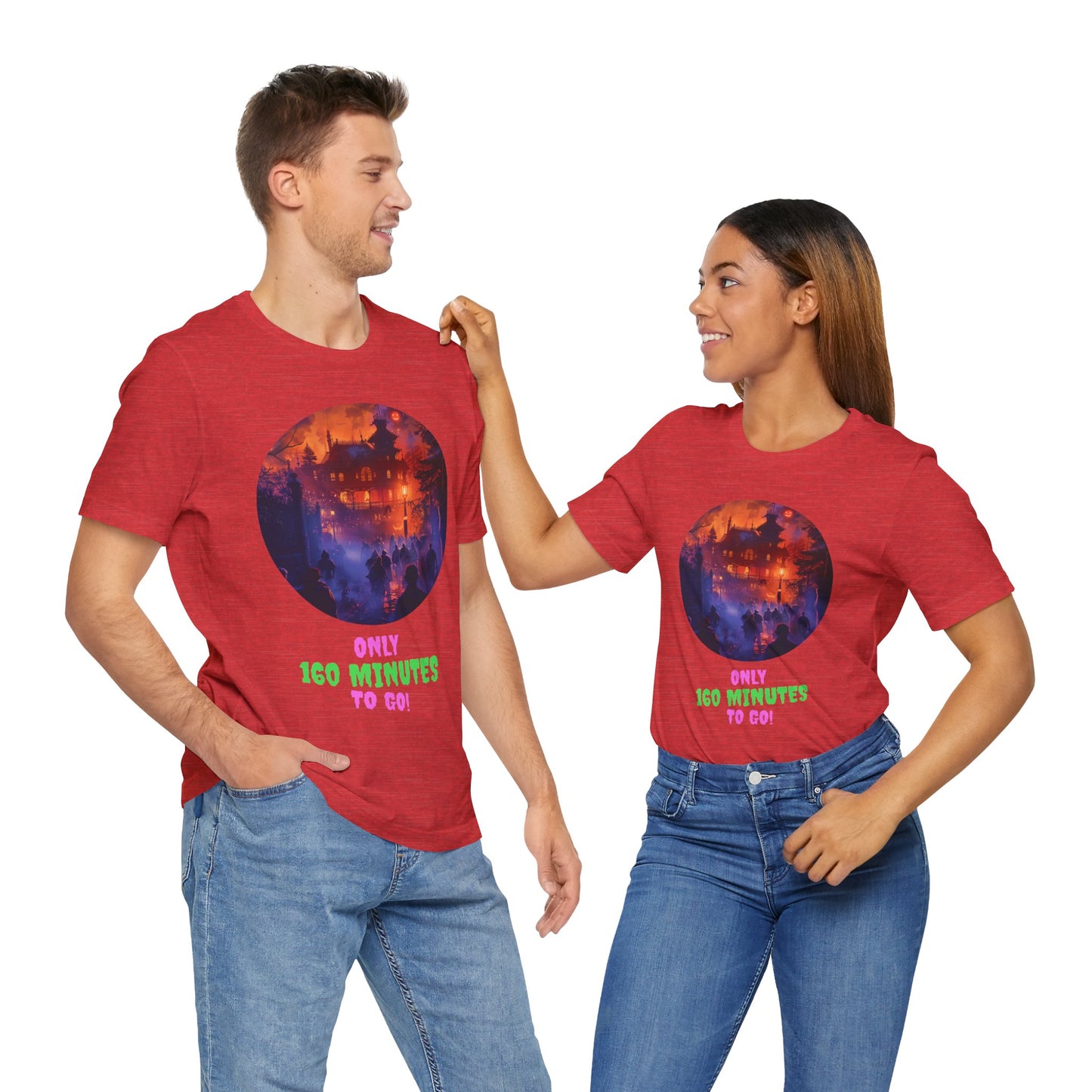 Only 160 Minutes to Go – Neon Countdown Haunted House Tee