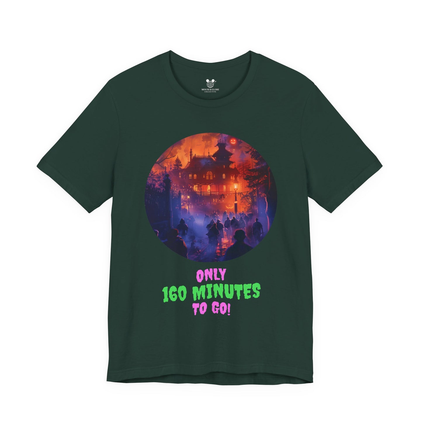 Only 160 Minutes to Go – Neon Countdown Haunted House Tee