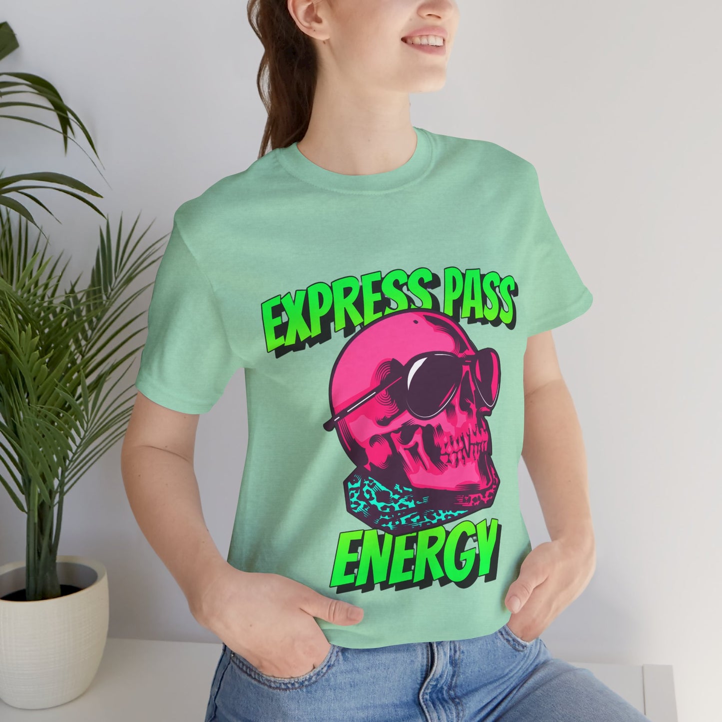 Express Pass Energy– Neon Skull Unisex Tee