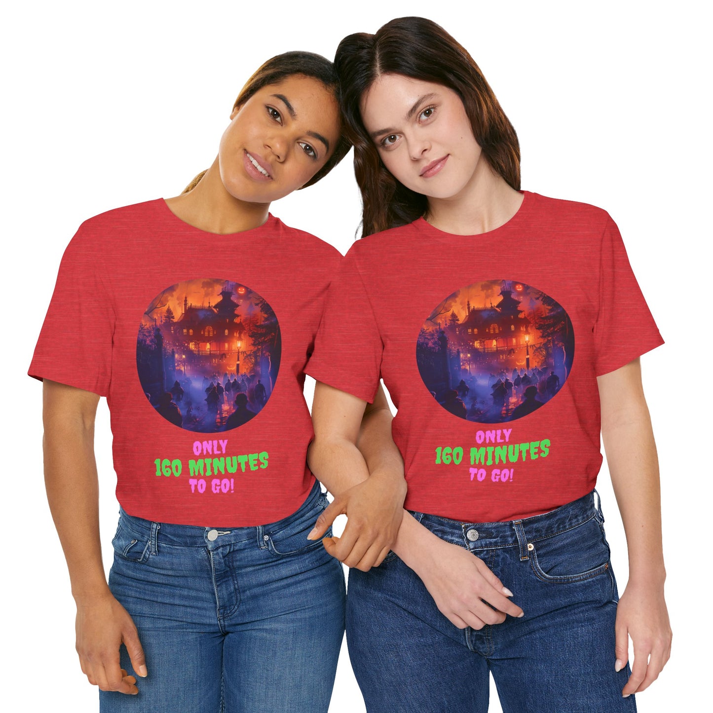 Only 160 Minutes to Go – Neon Countdown Haunted House Tee
