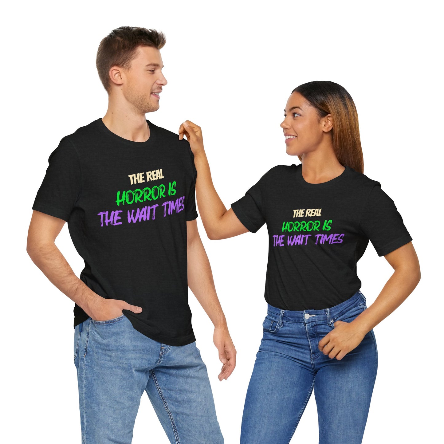 The Real Horror Is the Wait Times – Funny Halloween Theme Park T-Shirt