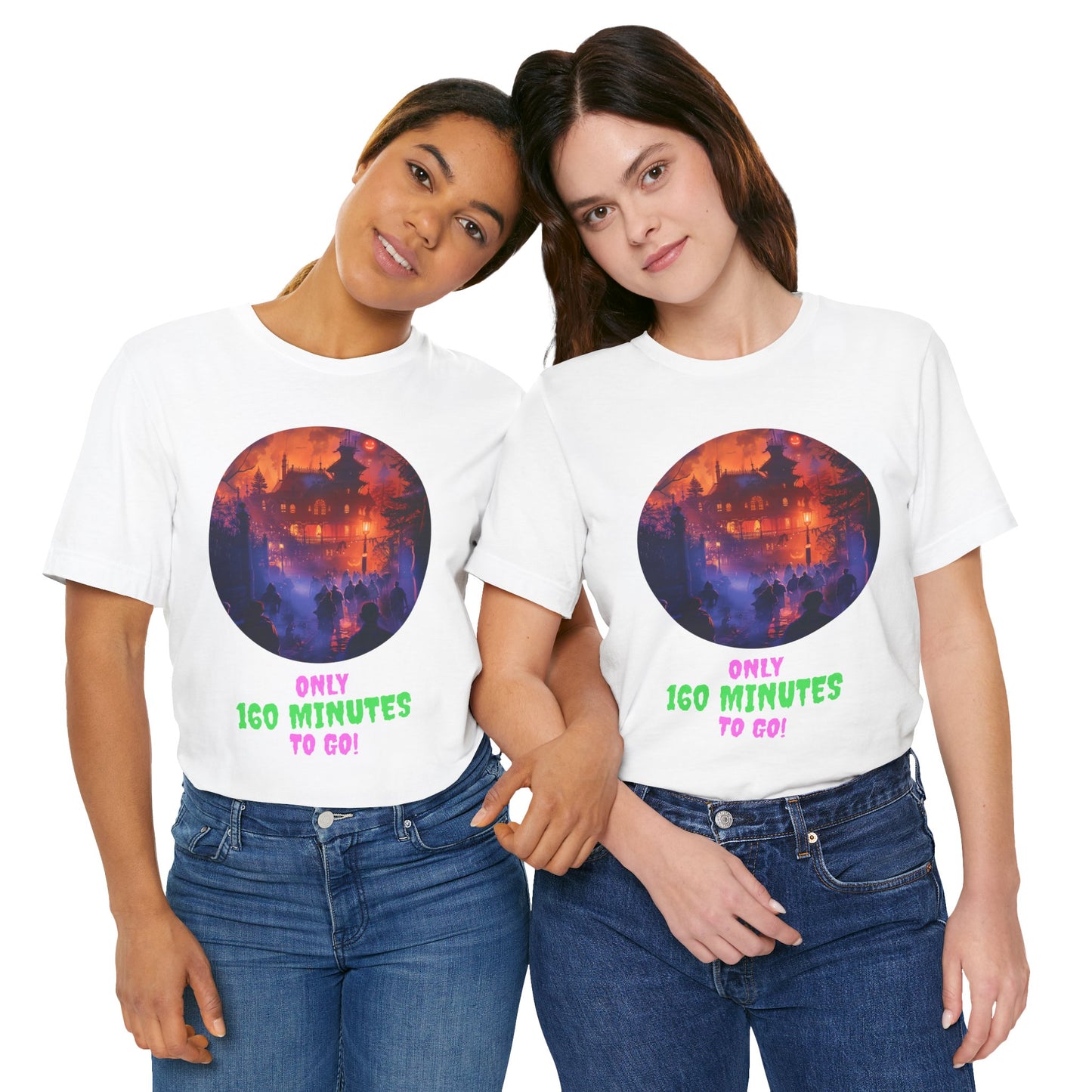 Only 160 Minutes to Go – Neon Countdown Haunted House Tee