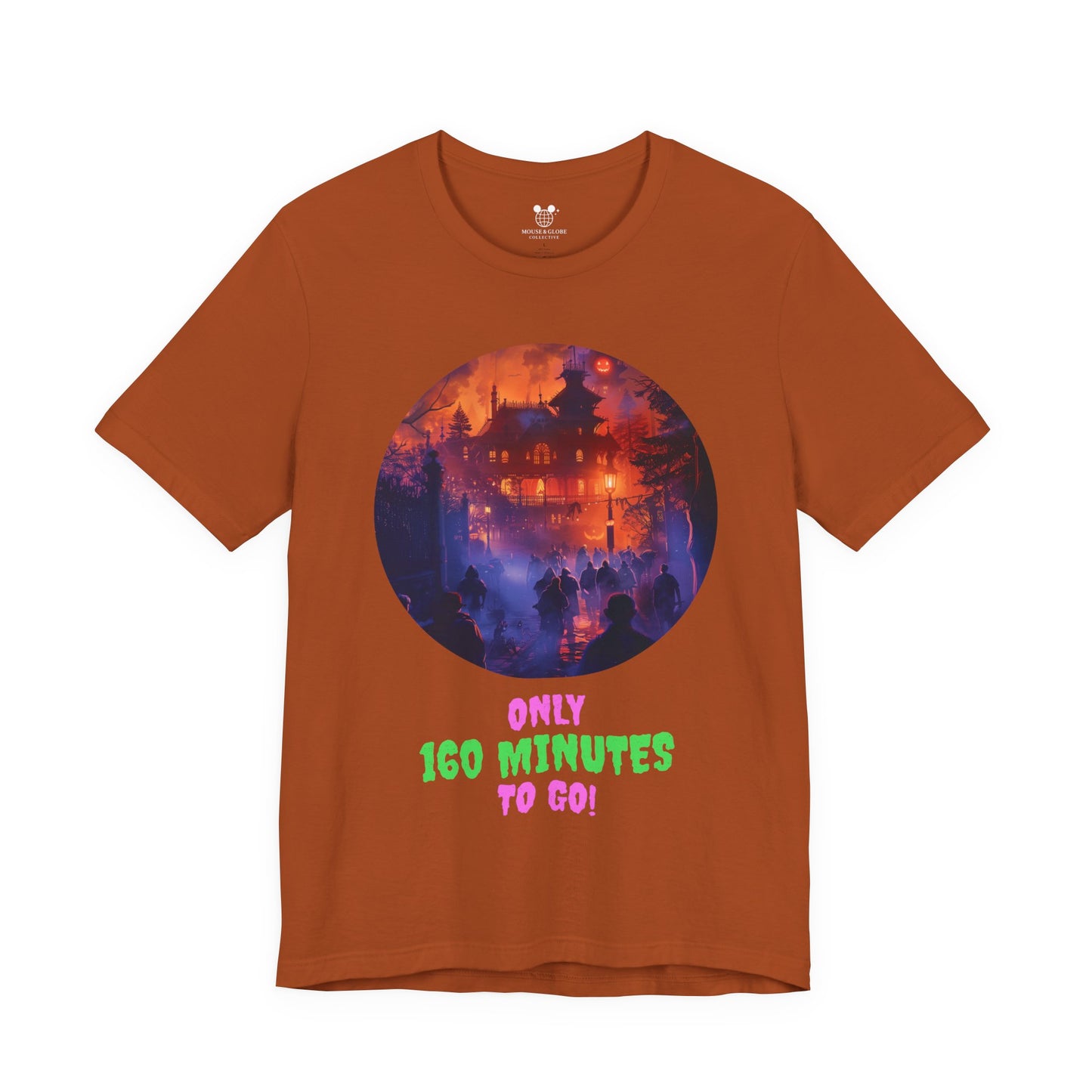 Only 160 Minutes to Go – Neon Countdown Haunted House Tee