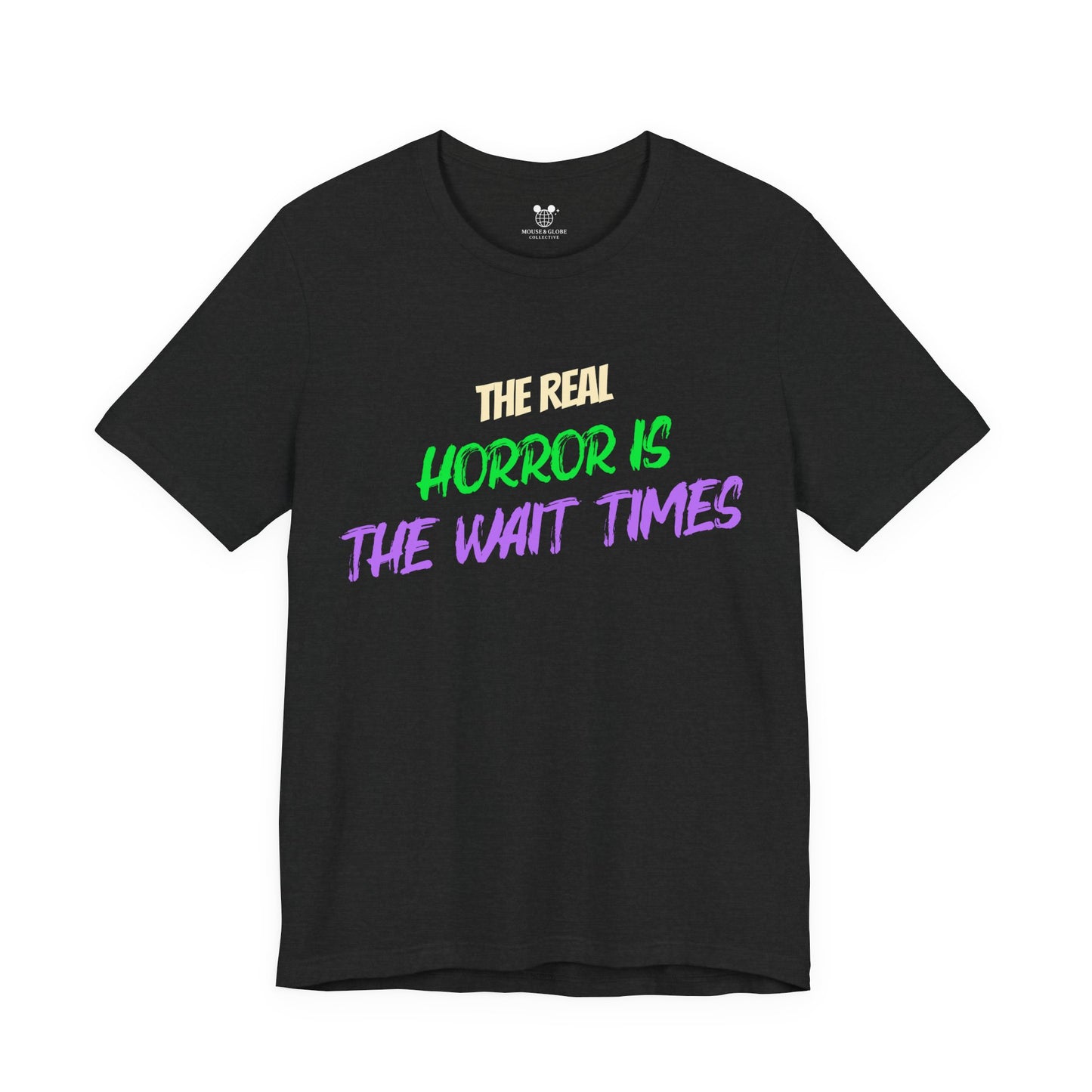 The Real Horror Is the Wait Times – Funny Halloween Theme Park T-Shirt