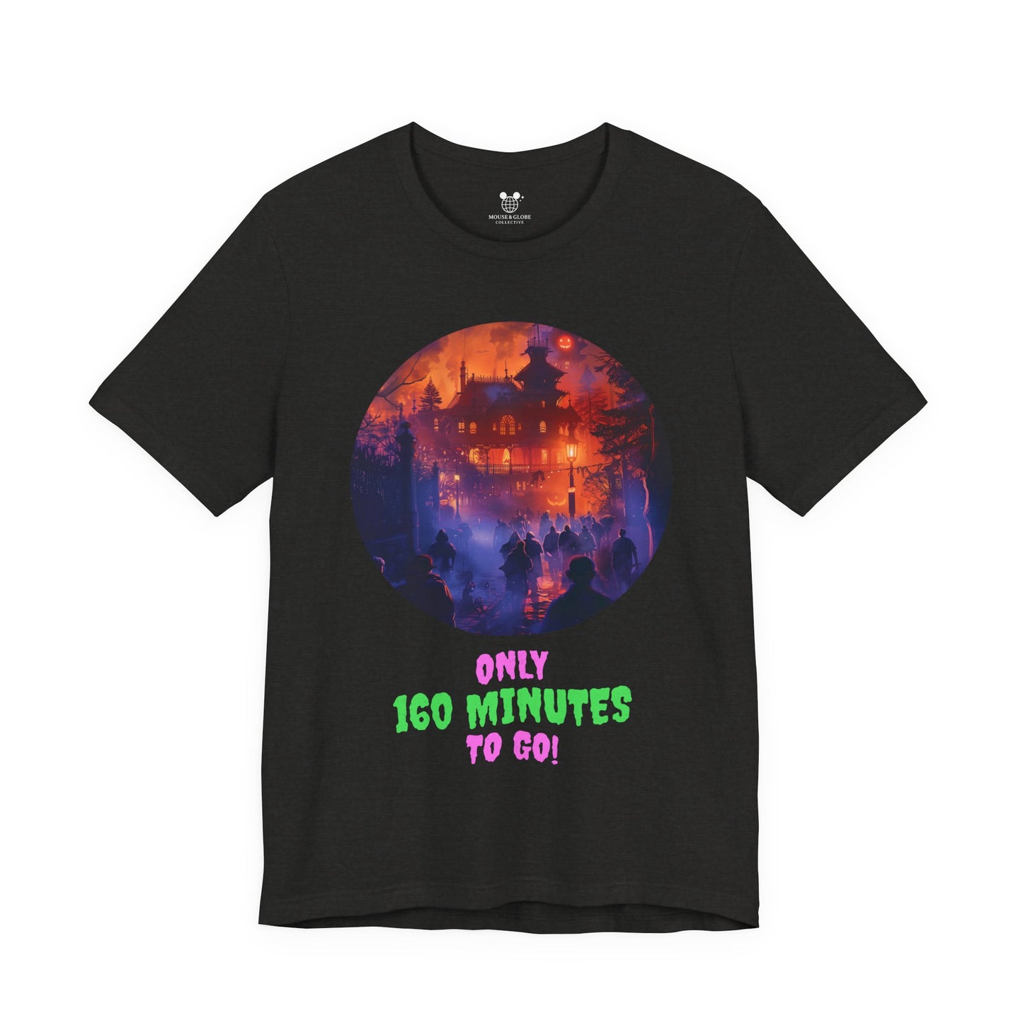 Only 160 Minutes to Go – Neon Countdown Haunted House Tee