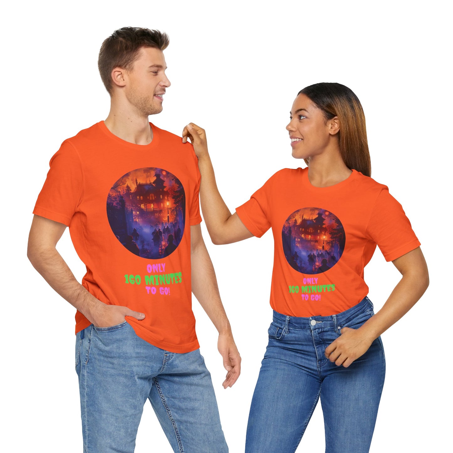 Only 160 Minutes to Go – Neon Countdown Haunted House Tee
