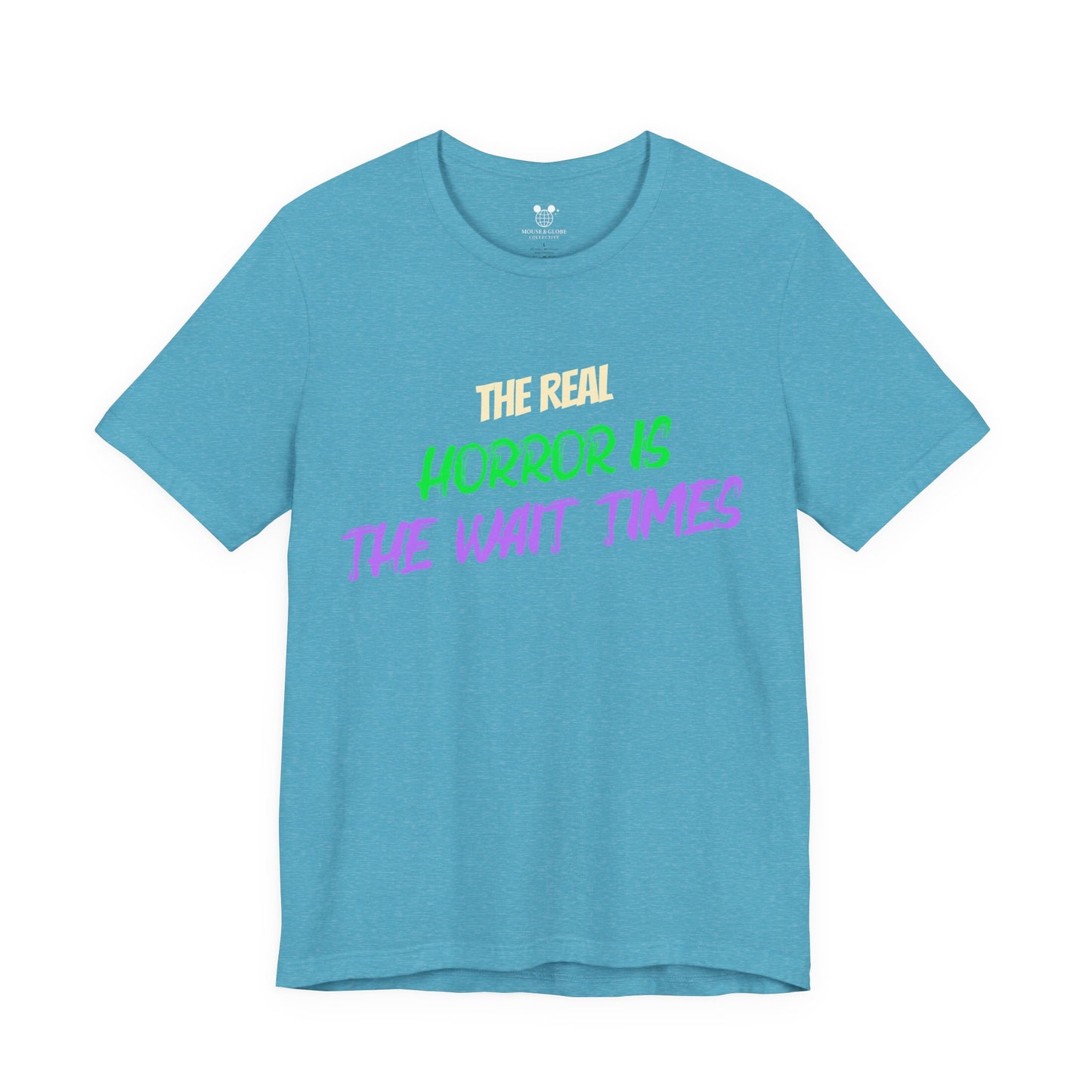 The Real Horror Is the Wait Times – Funny Halloween Theme Park T-Shirt