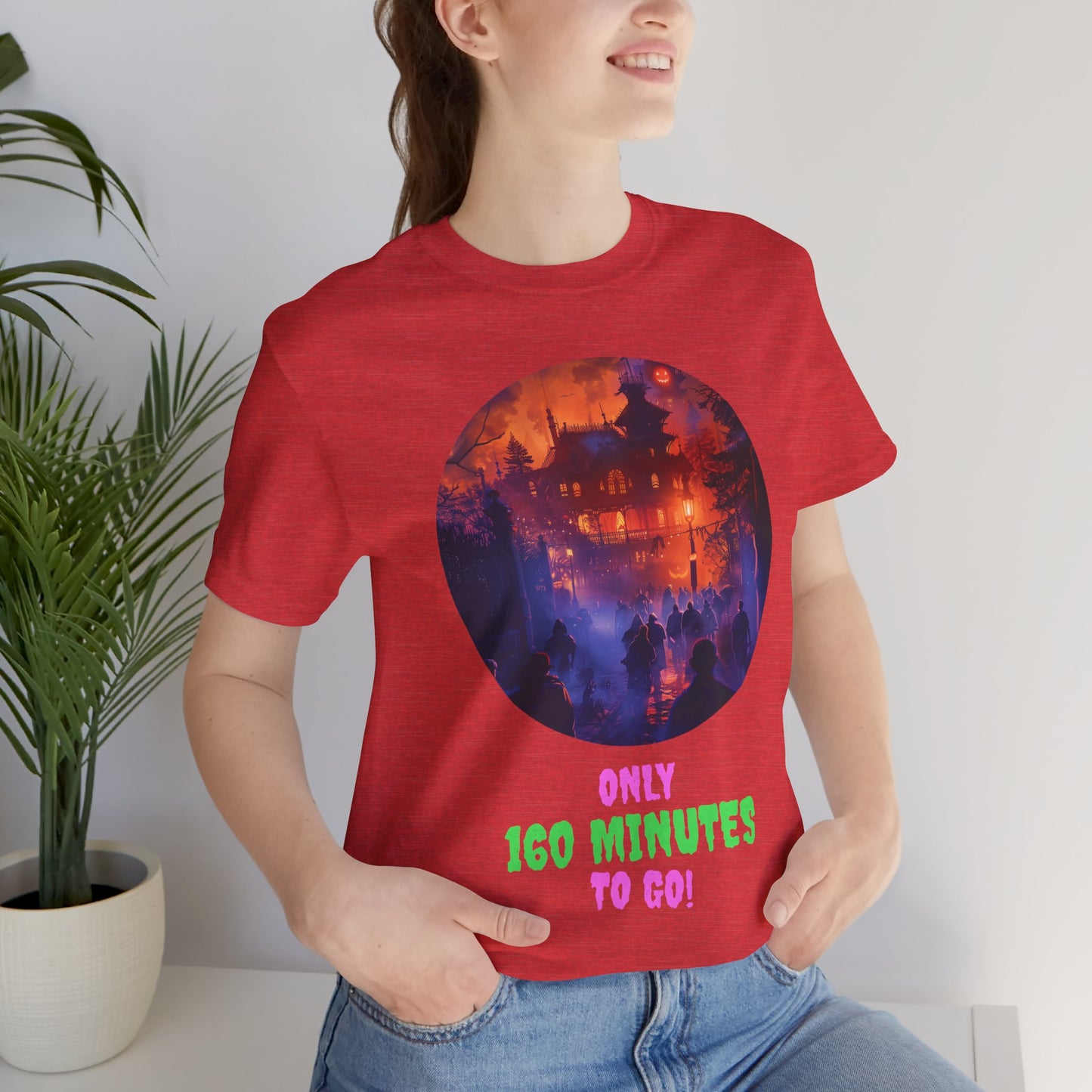 Only 160 Minutes to Go – Neon Countdown Haunted House Tee