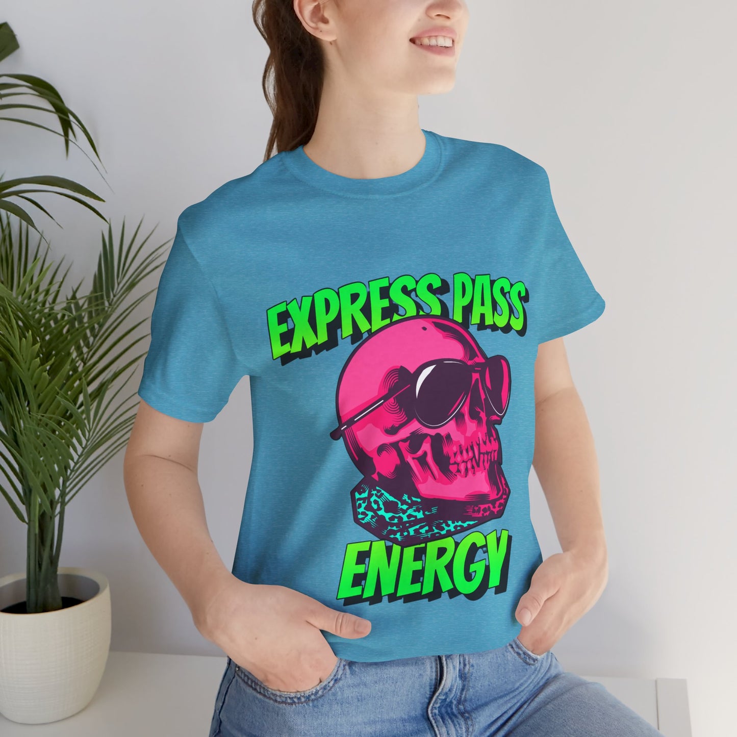 Express Pass Energy– Neon Skull Unisex Tee