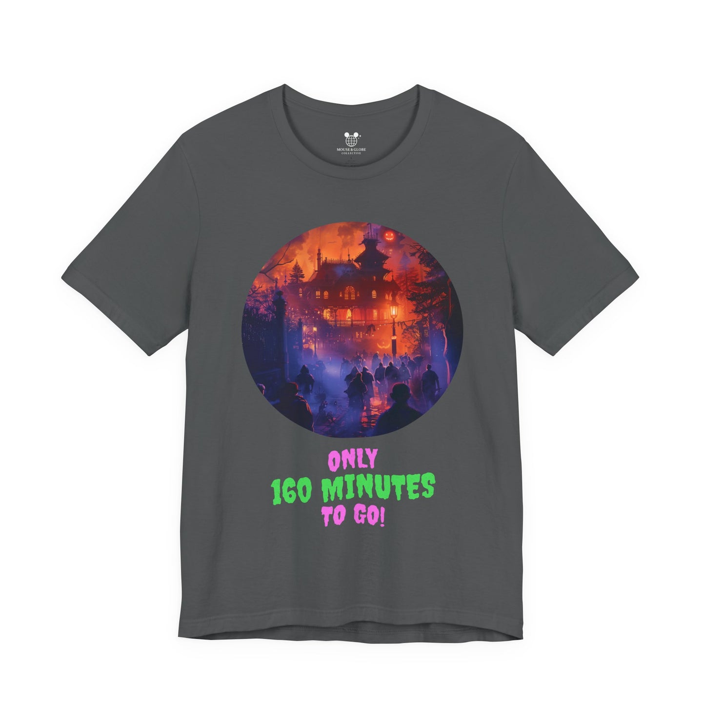 Only 160 Minutes to Go – Neon Countdown Haunted House Tee